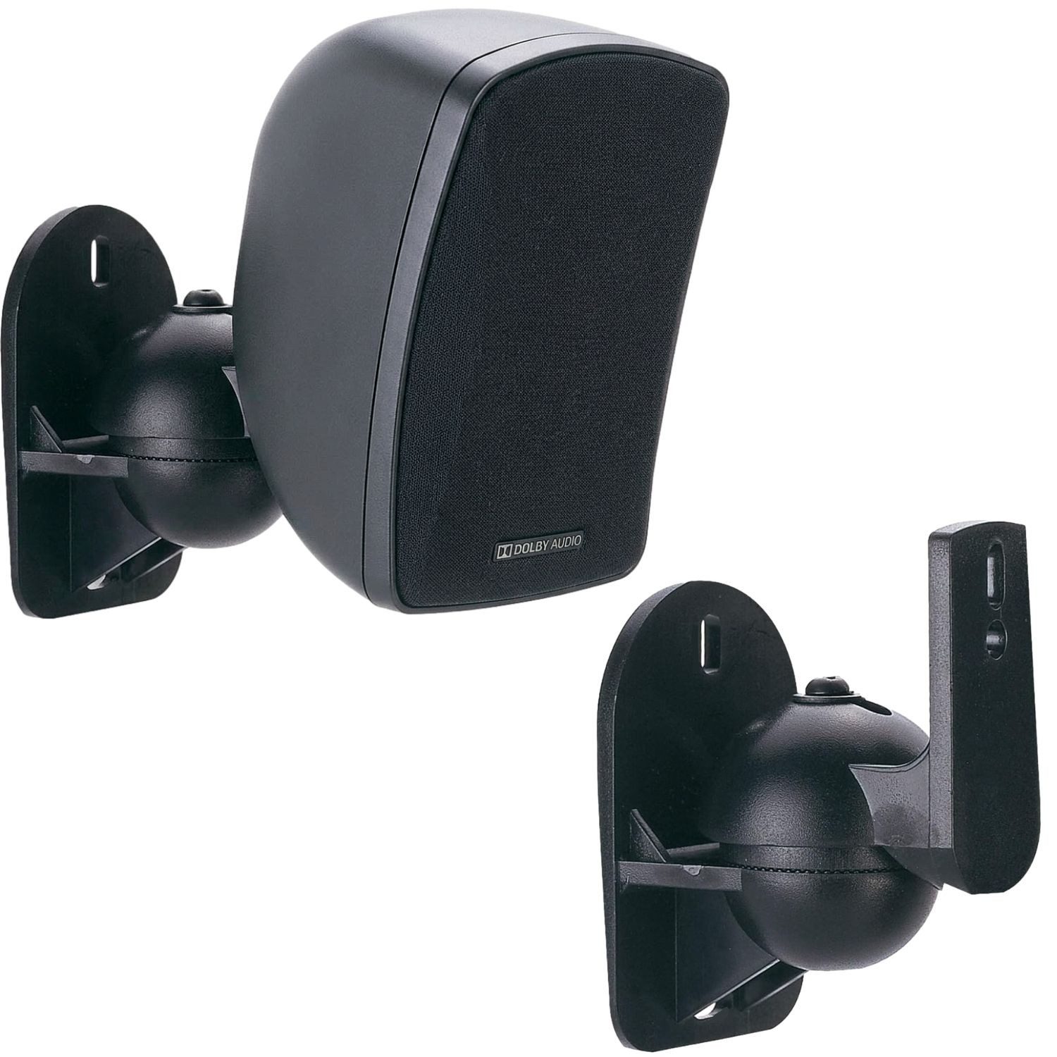 Schwaiger Lautsprecher-Wandhalterung 2x Lautsprecher-Halterung Paar verstellbar Schwarz, (2-tlg., Wand-Halterung Boxen Wand-Halter Lautsprecher-Wandhalterung)