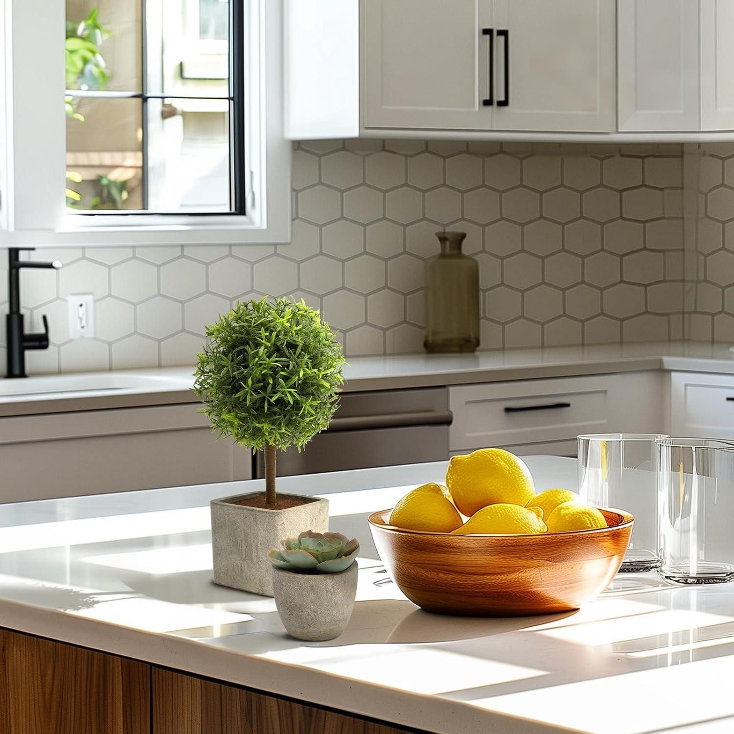 Kunstpflanze 4 Stück Kunstpflanzen Sukkulenten mit Topf,Deko Pflanzen,Fake Pflanzen Kunstpflanzen Sukkulenten Set, künstliche Pflanzen wie echt, Fake Pflanzen pflegeleicht, Mini Pflanzen Deko, Kunstpflanzen klein, Künstliche Eukalyptus, langlebiges Material, Dauerhaft schön, Refined Living, für Wohnzimmer,Schlafzimmer,Bad,Küchen,Büro,Zimmer,Zuhause Innen Deko