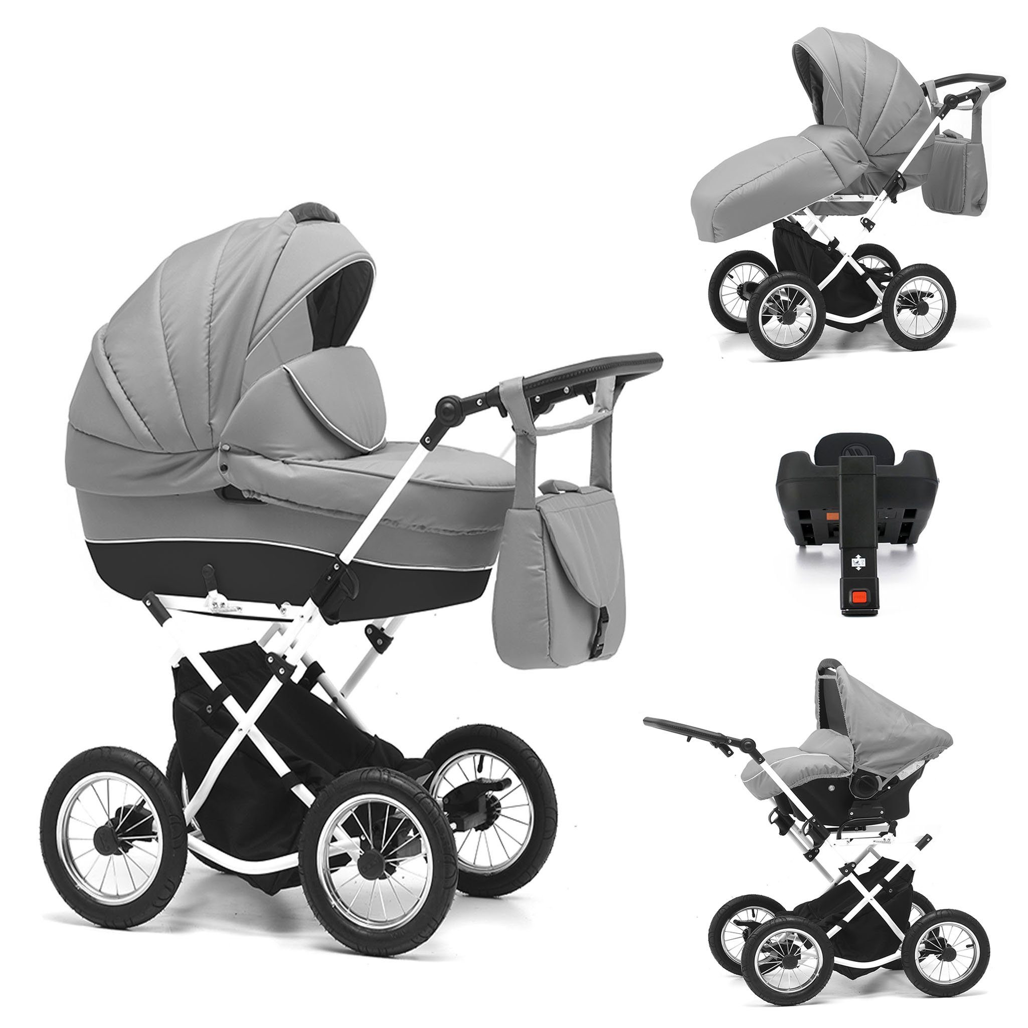 Kombi-Kinderwagen Sorento 5 in 1 inkl. Sportsitz, Autositz, Iso und Zubehör in 17 Farben