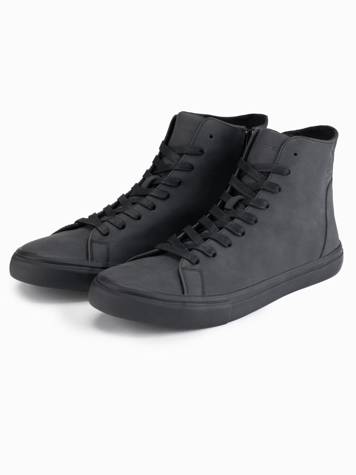 OMBRE Hohe Herren-Sneaker mit matter Struktur und geprägtem Logo Sneaker günstig online kaufen