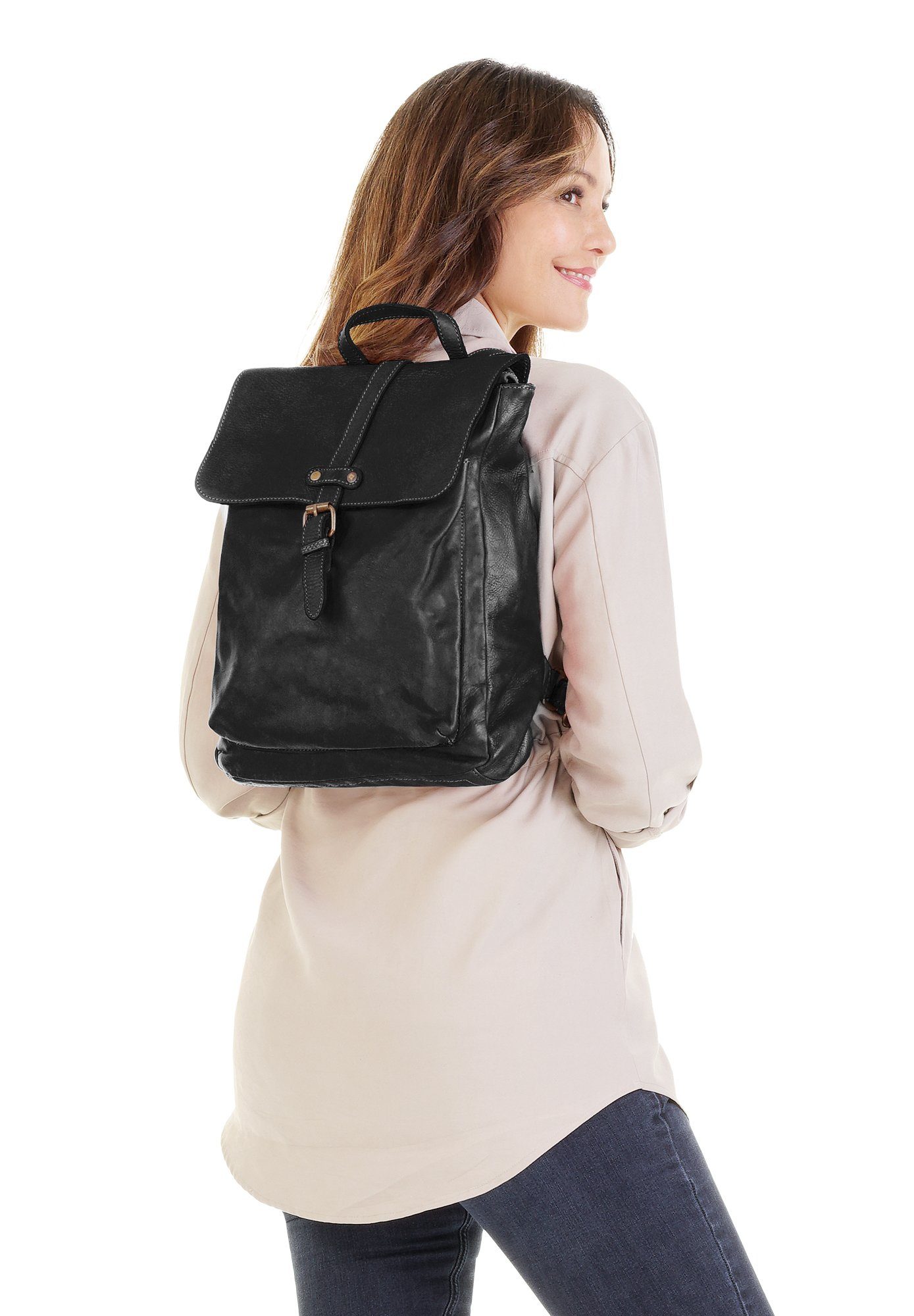 Samantha Look Cityrucksack, Echt Leder, Made in Italy günstig online kaufen