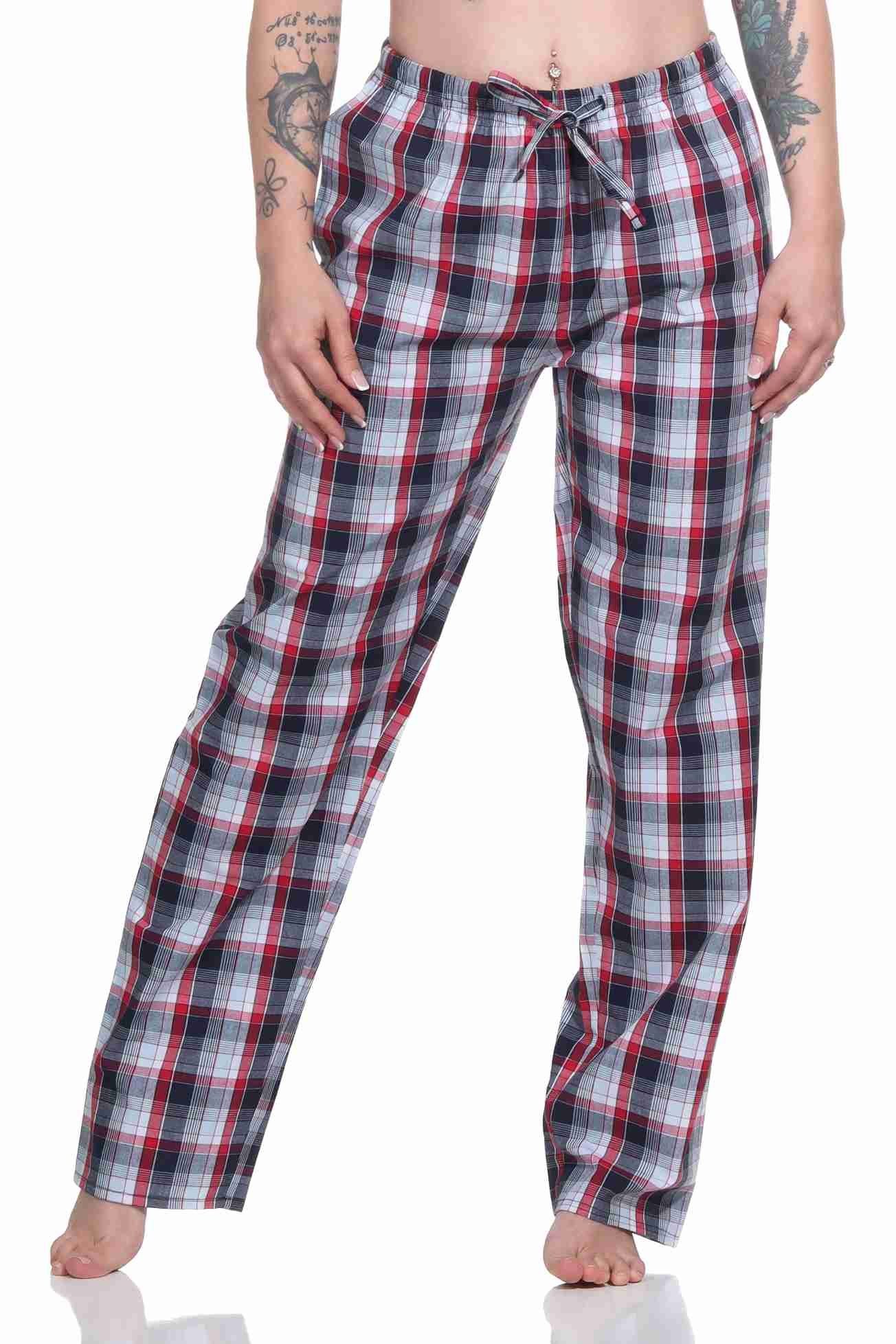 Normann Pyjama Damen Schlafanzug Hose lang gewebt aus Baumwolle – ideal zum relaxen – Bild 4 von 4