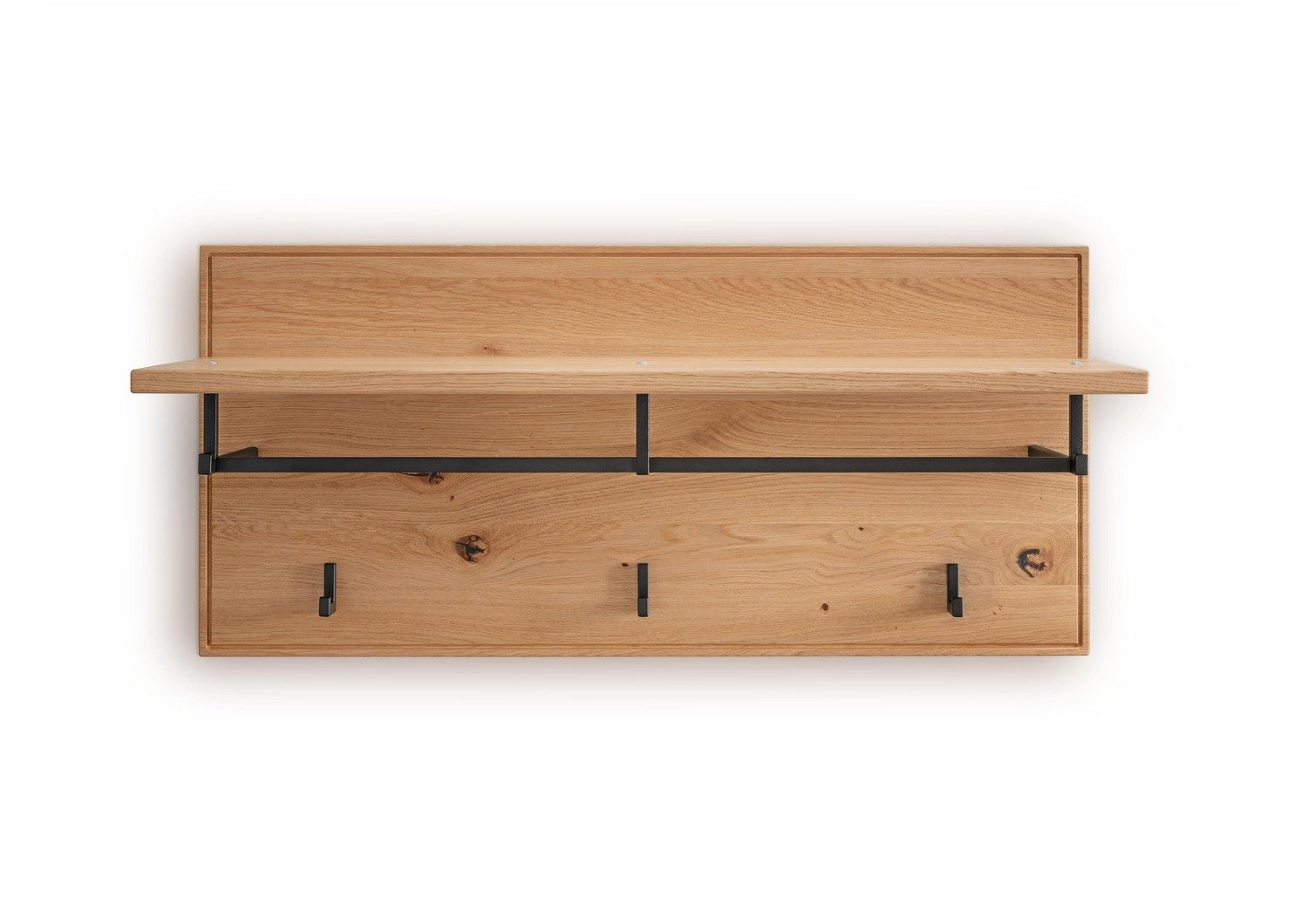 Natur24 Garderobenleiste Wandgarderobe Rimini Eichenholz Natur 80 x 36 x 37 cm