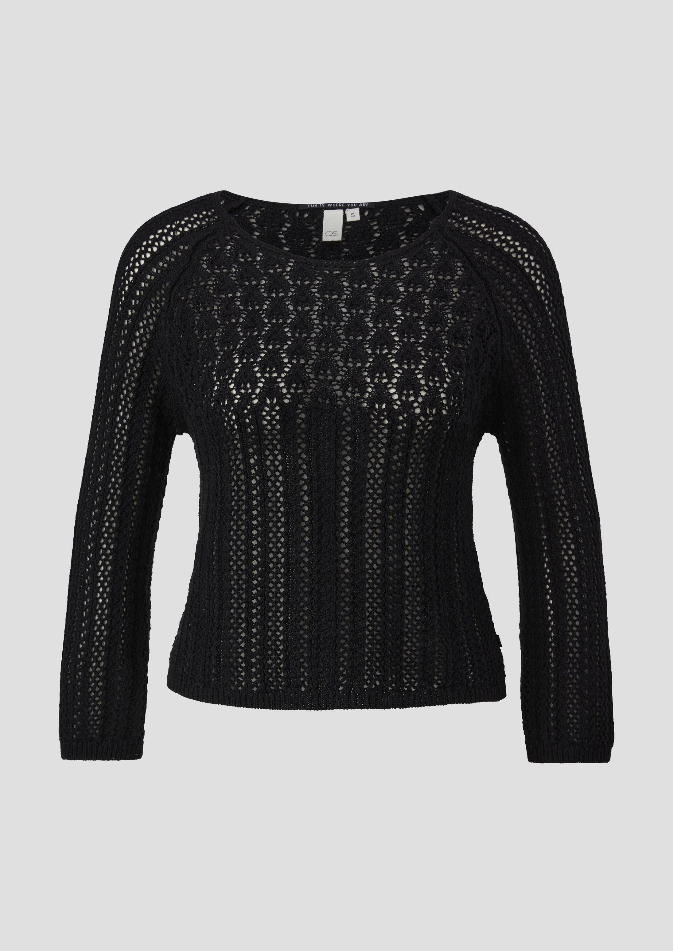 QS 3/4 Arm-Pullover Strickpullover Pullover aus Ajourstrick