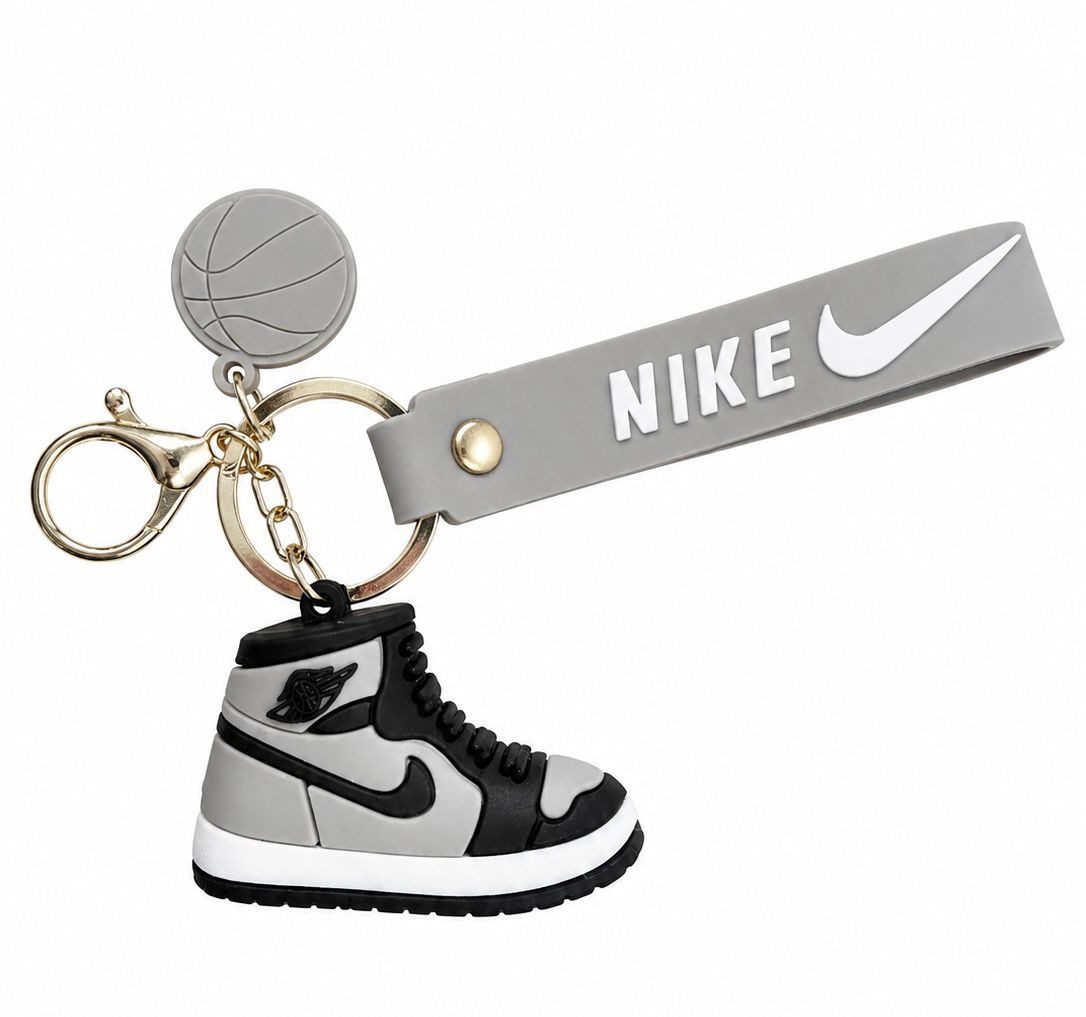 Schlüsselanhänger Sneaker-Rucksackanhänger Bag 6cm Basketball & Karabiner schwarz grau