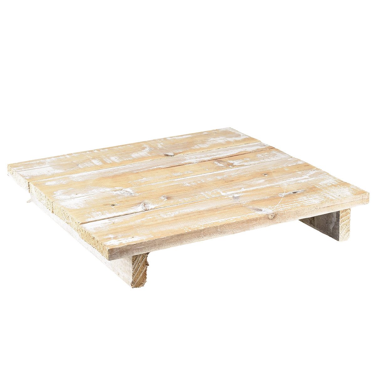 Florists Products Dekokorb Deko Tablett Holz Shabby Chic Vintage Braun Weiß 30x30cm