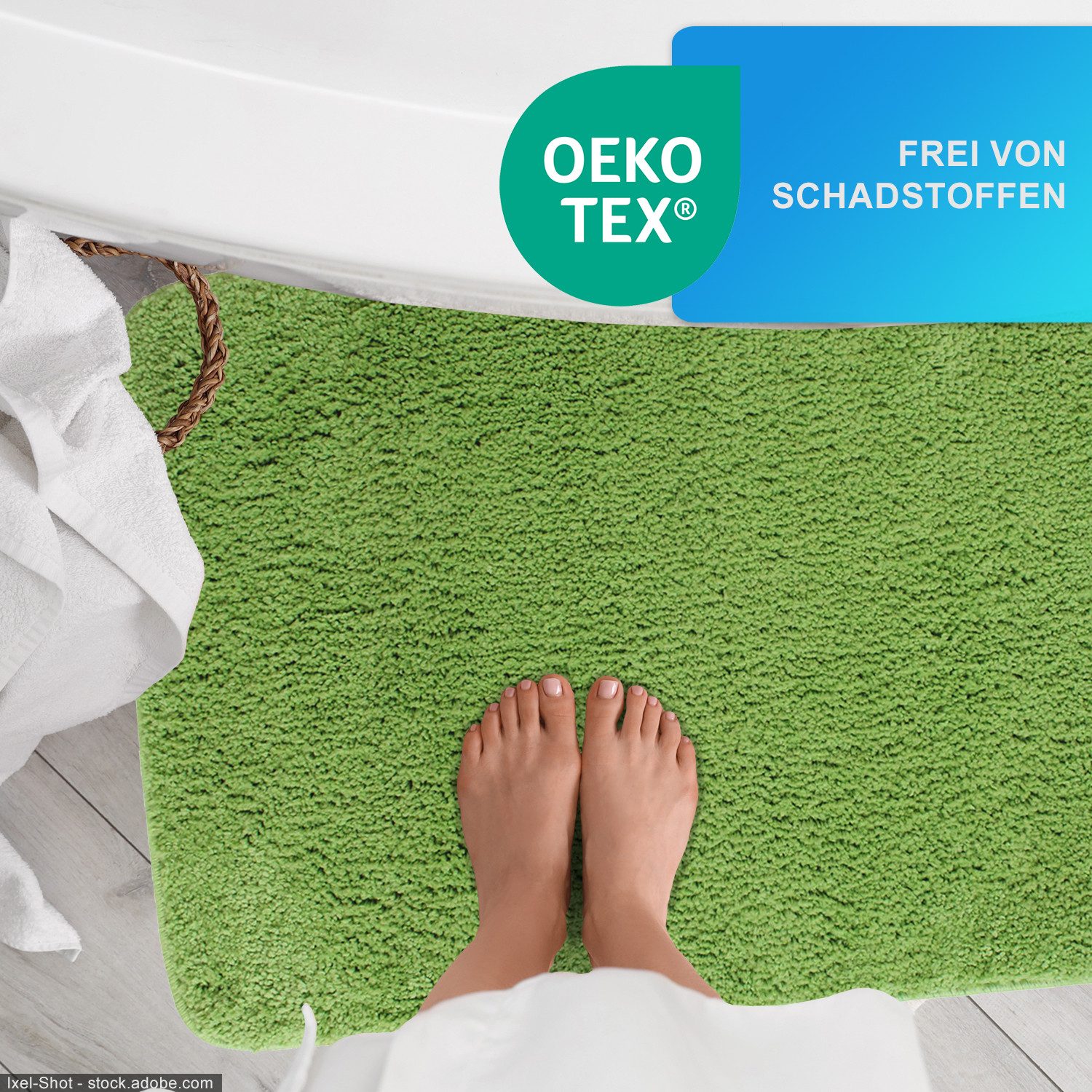 NYVI Badematte WC Vorleger mit Ausschnitt NYVISpa Lasalle Lila Toiletten Teppich, Höhe 20 mm, Polyester, Rutschfest, Saugstark, Schnell Trocknend, Fußbodenheizu – Bild 4 von 5