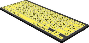 Logickeyboard XL-Print Black on Yellow DE (PC/BT) Wireless-Tastatur