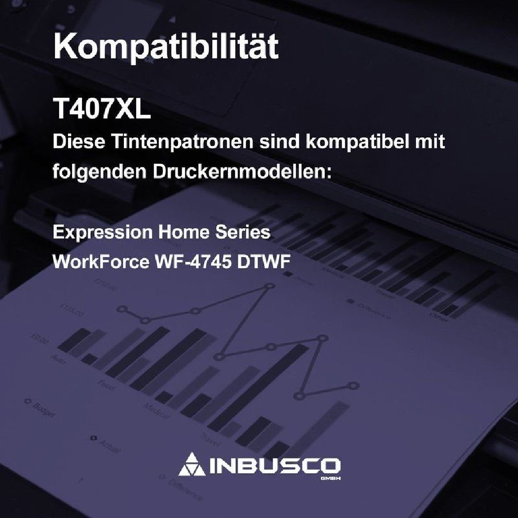 kompatibel T407XL : Inbusco 47 Epson mit WF WorkForce Pro Tintenpatronen ... Tintenpatrone