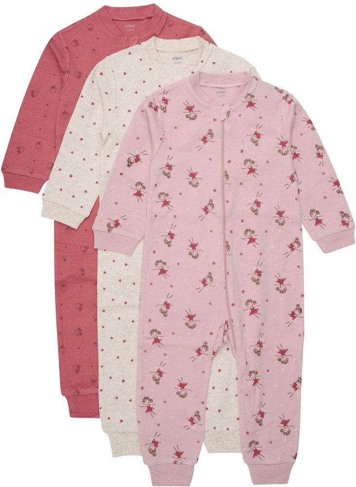 Pippi Babywear Schlafanzug Nightsuit with Zipper AOP