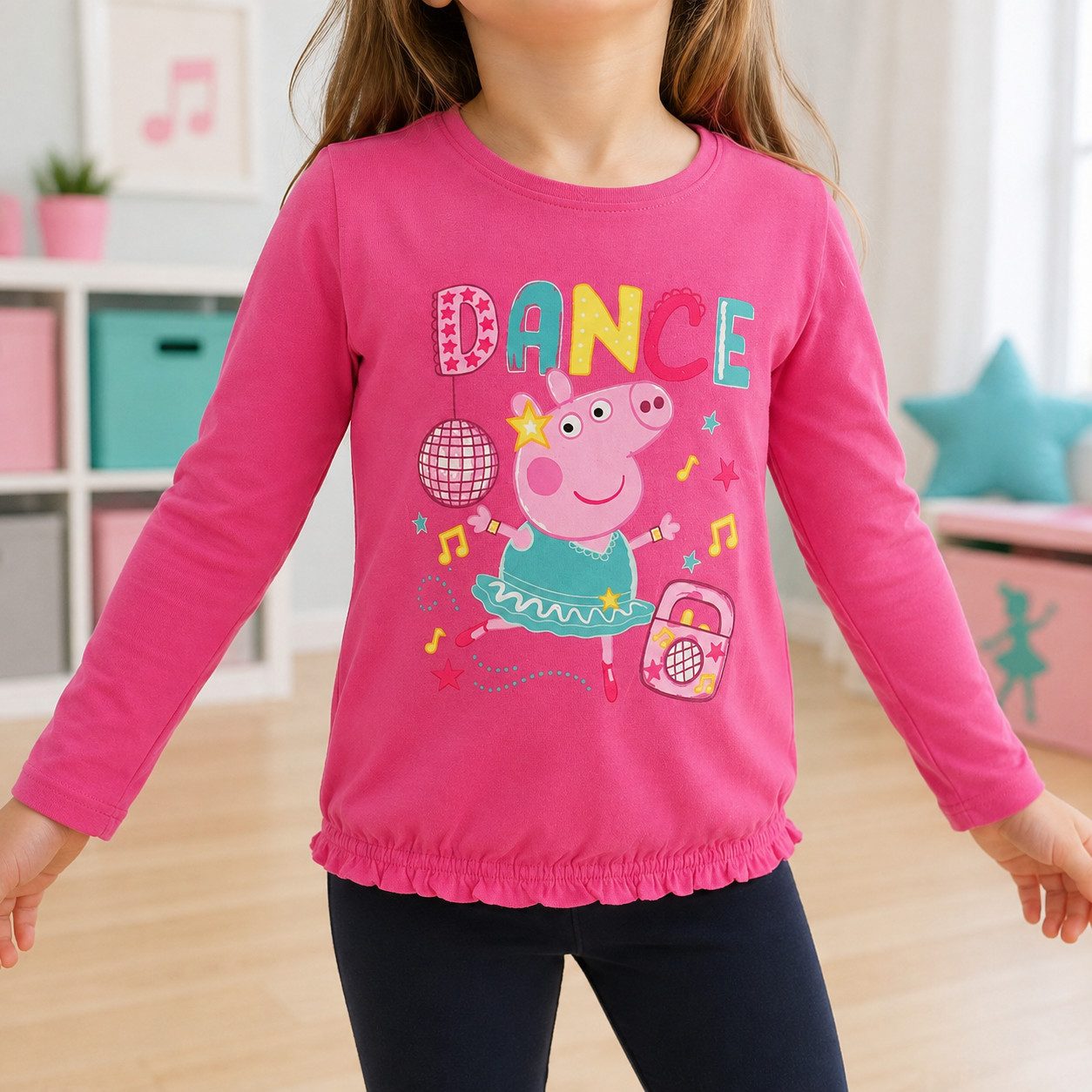 Peppa Pig Langarmshirt PEPPA Wutz Kinder Mädchen T-Shirt langarm Shirt 100% Baumwolle - Gr. 92 bis 116 – Bild 4 von 5