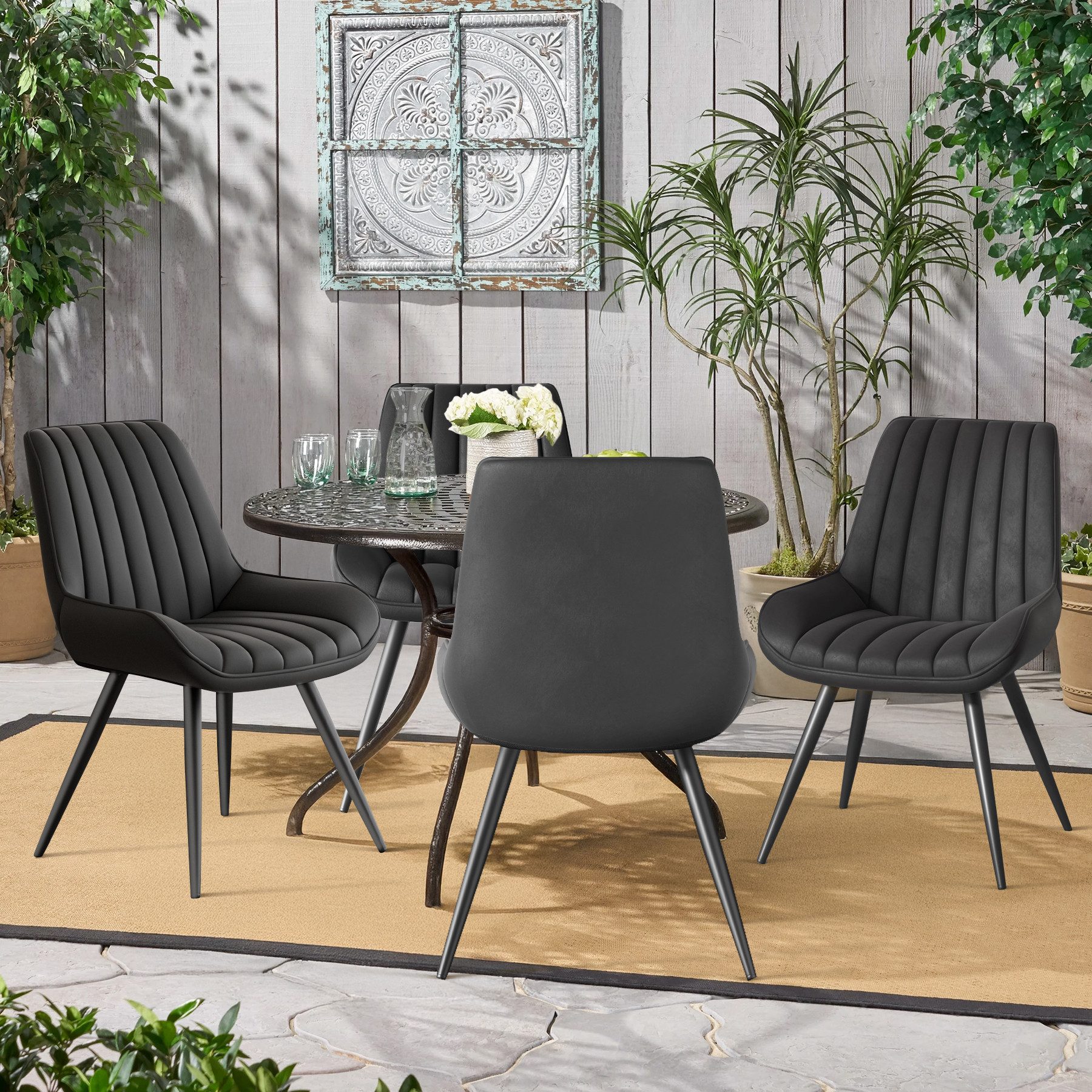 HawthyHome Esszimmerstuhl bequeme Polsterstühle Küchenstuhl (4 St), mit Rückenlehne Metallbeine, 4er Set – Bild 3 von 5