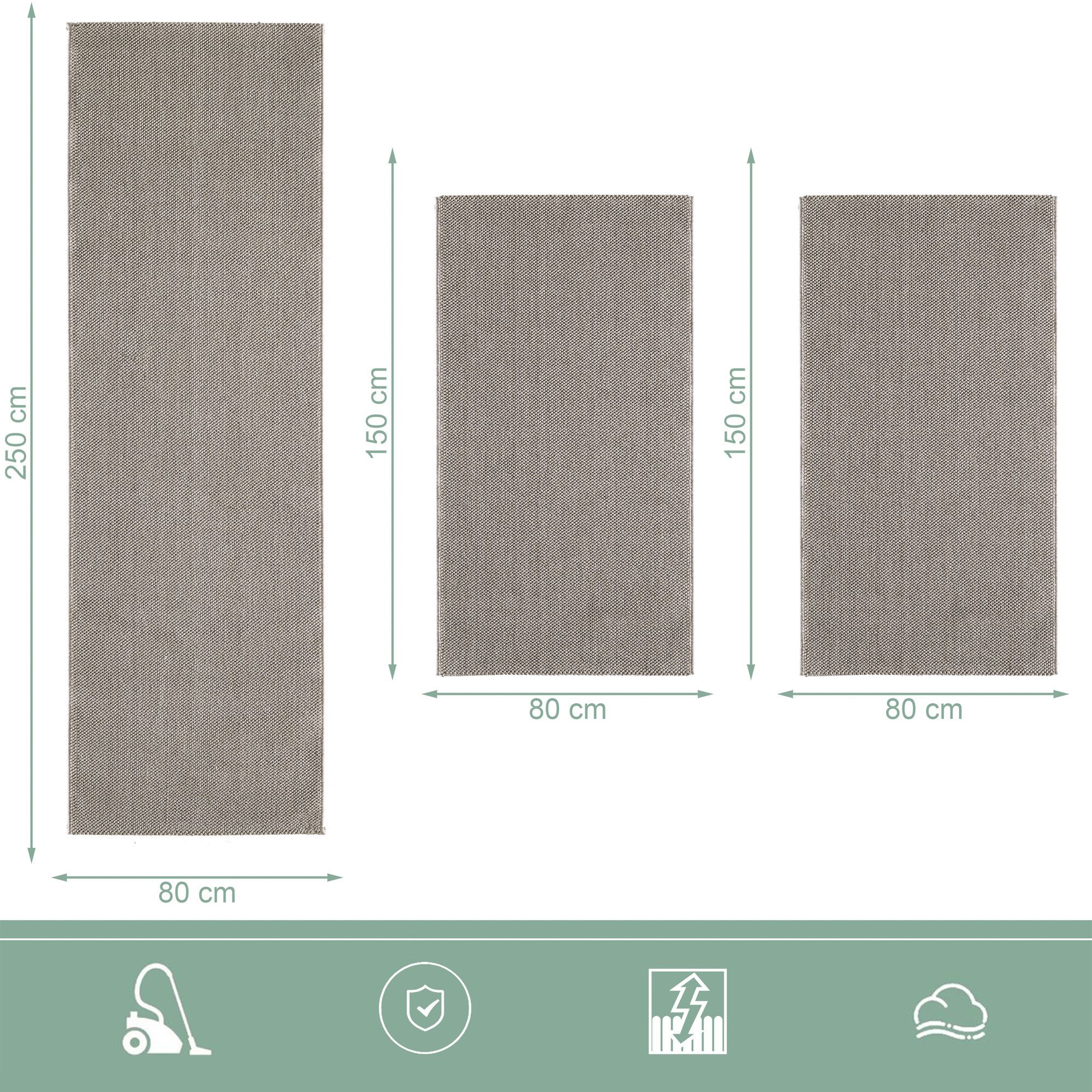 SIMPEX24 Kurzflor-Bettumrandung Bordüre Design, Höhe 7 mm, (Bett-Set, 3-tlg günstig online kaufen