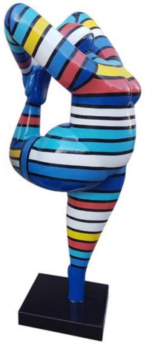 Skulptur Luxus Designer Deko Skulptur Frau Mehrfarbig / Schwarz H. 85 cm - Abstrakte Deko Figur - XXL Deko Figur - XXL Deko Skulptur - Wohnzimmer Deko - Garten Deko - Abstrakte Deko Skulpturen