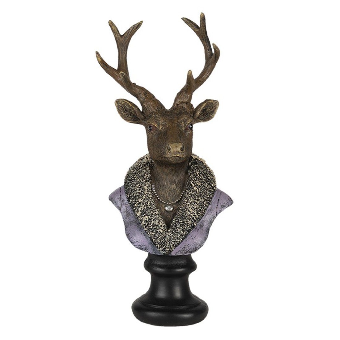 Clayre & Eef Dekofigur Clayre & Eef Dekoration Hirsch Mehrfarbig 10x9x23 cm