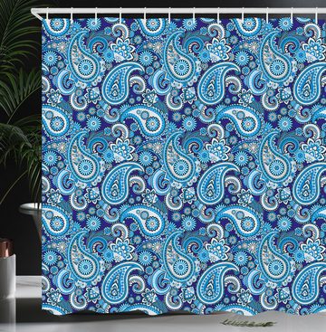 Abakuhaus Duschvorhang Moderner Digitaldruck mit 12 Haken auf Stoff Wasser Resistent Breite 175 cm, Höhe 180 cm, Paisley Blumen-Blätter