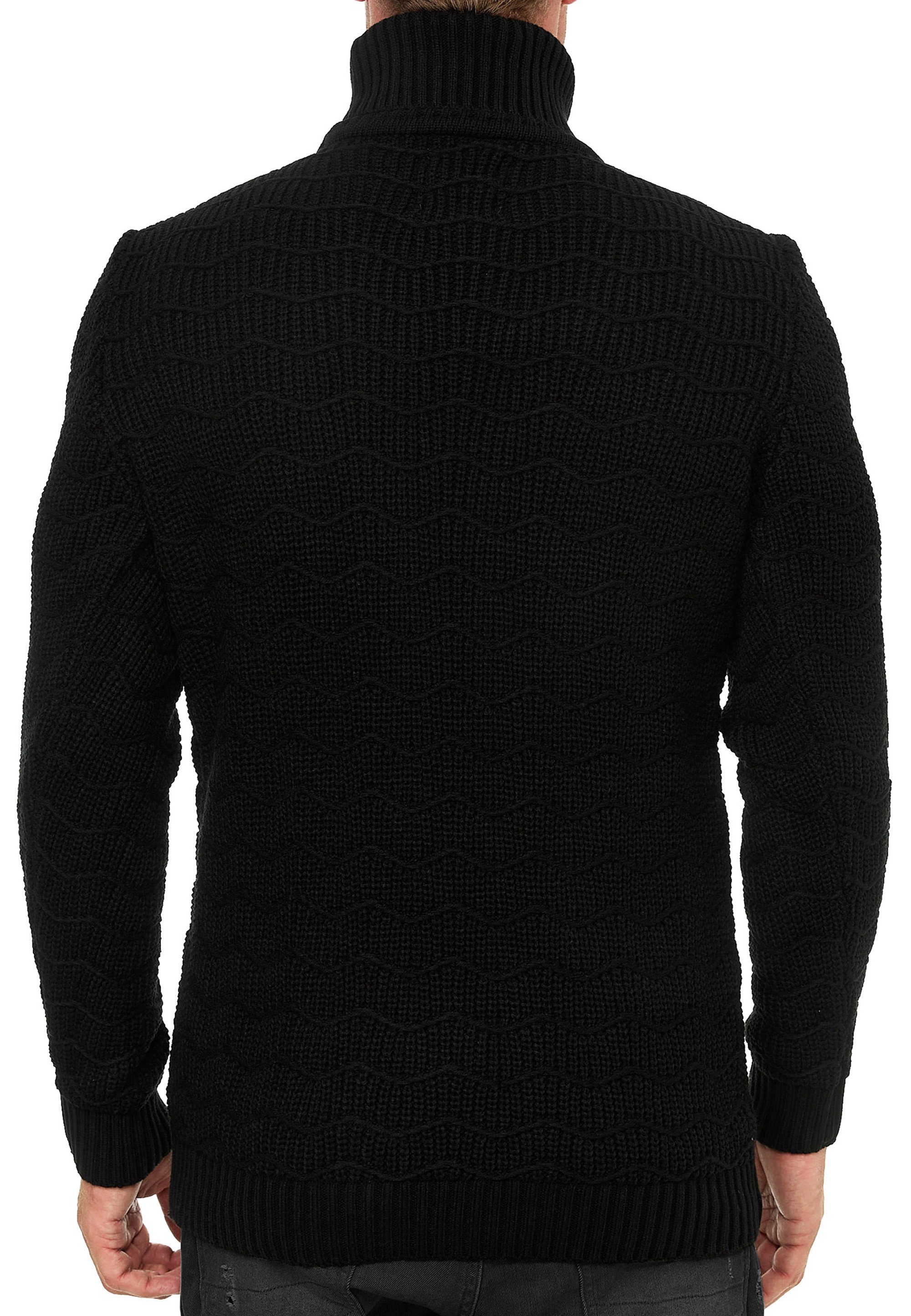 R-NEAL Rollkragenpullover Schwerer Grobstrick Rollkragen-Pullover Freizeit Pullover