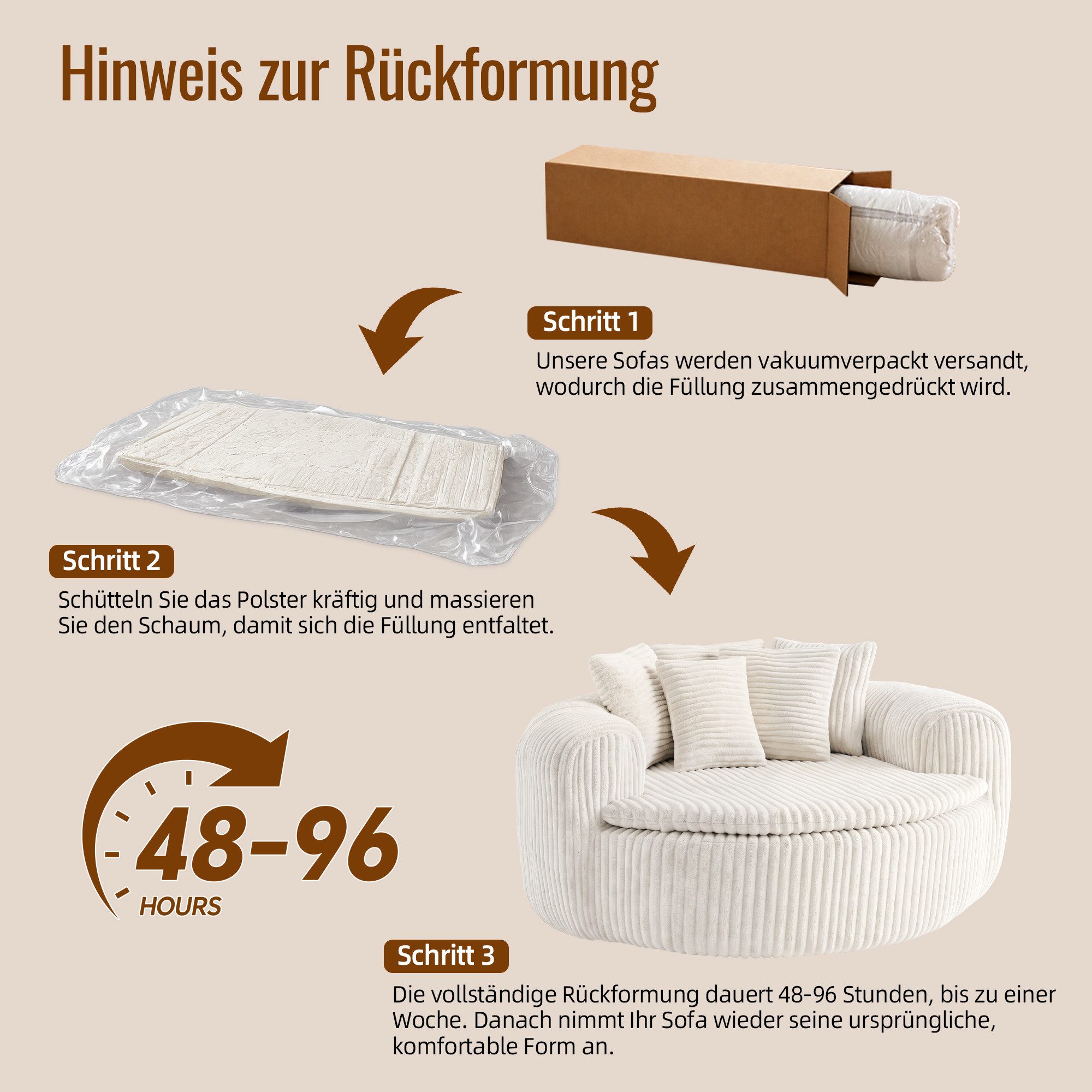 Celya Sitzsack mit gepolstertem tiefem Sitz und fünf Rückenkissen (Loungesessel für Erwachsene, extrabreite umschließende Armlehnen) – Bild 3 von 5