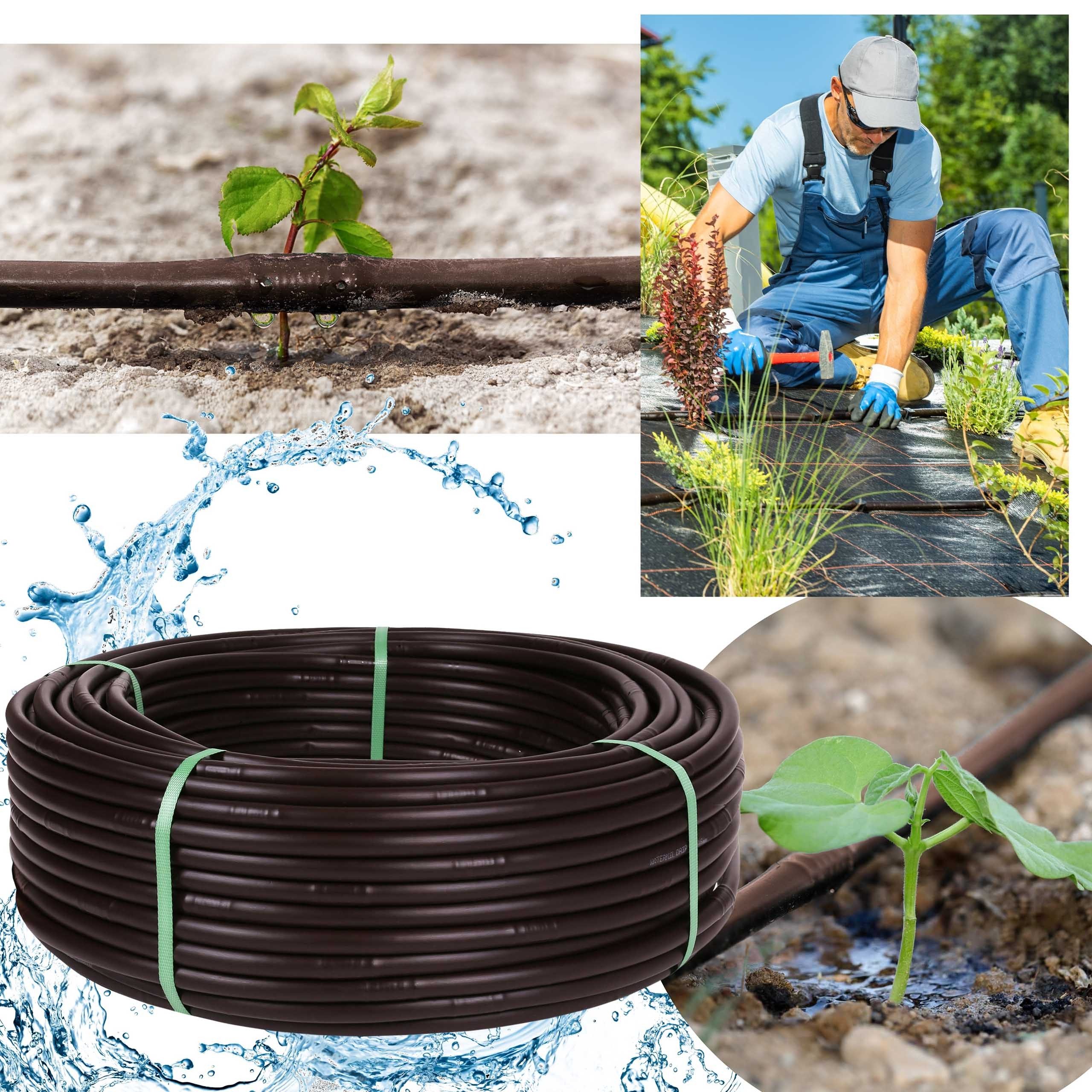Sarcia.eu Gartenschlauch Braune Tropfbewässerung mit Druckkompensierung 16mm/2,2LPH