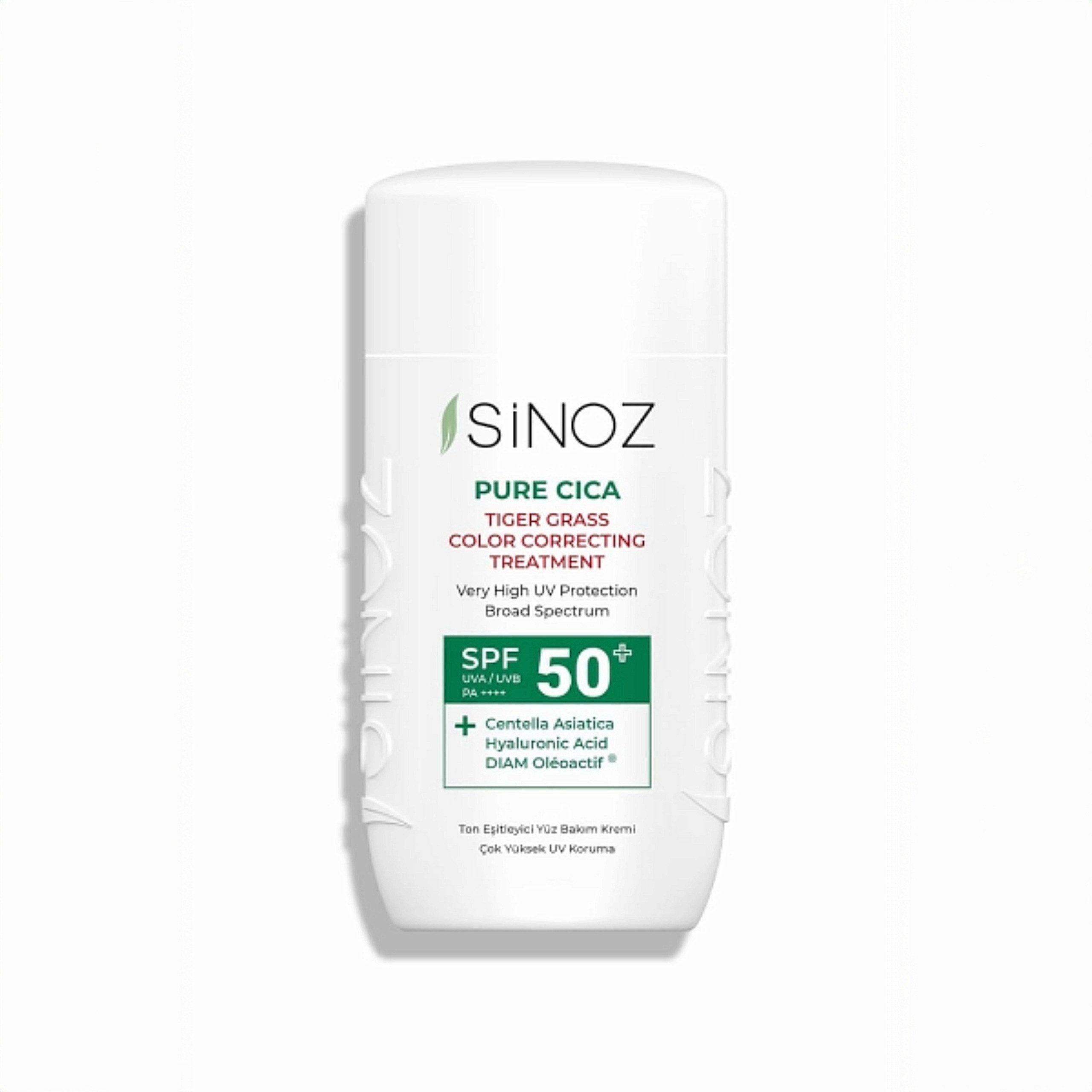 Sinoz Sonnenschutzlotion SINOZ Pure Cica Color Correcting Fluid Sunscreen SPF 50 + - 50 ml