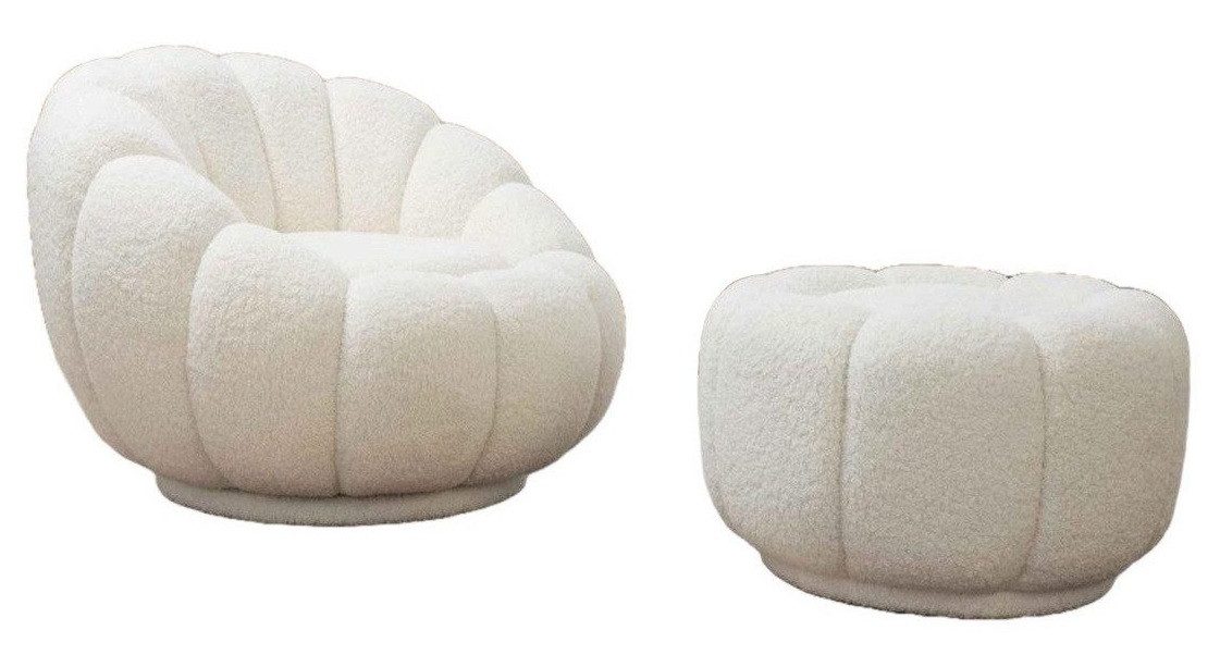 Xlmoebel Loungesessel Gemütlicher Fernsehsessel mit Hocker im modernen Design (1-St., Sessel + Hocker), Hergestellt in Europa