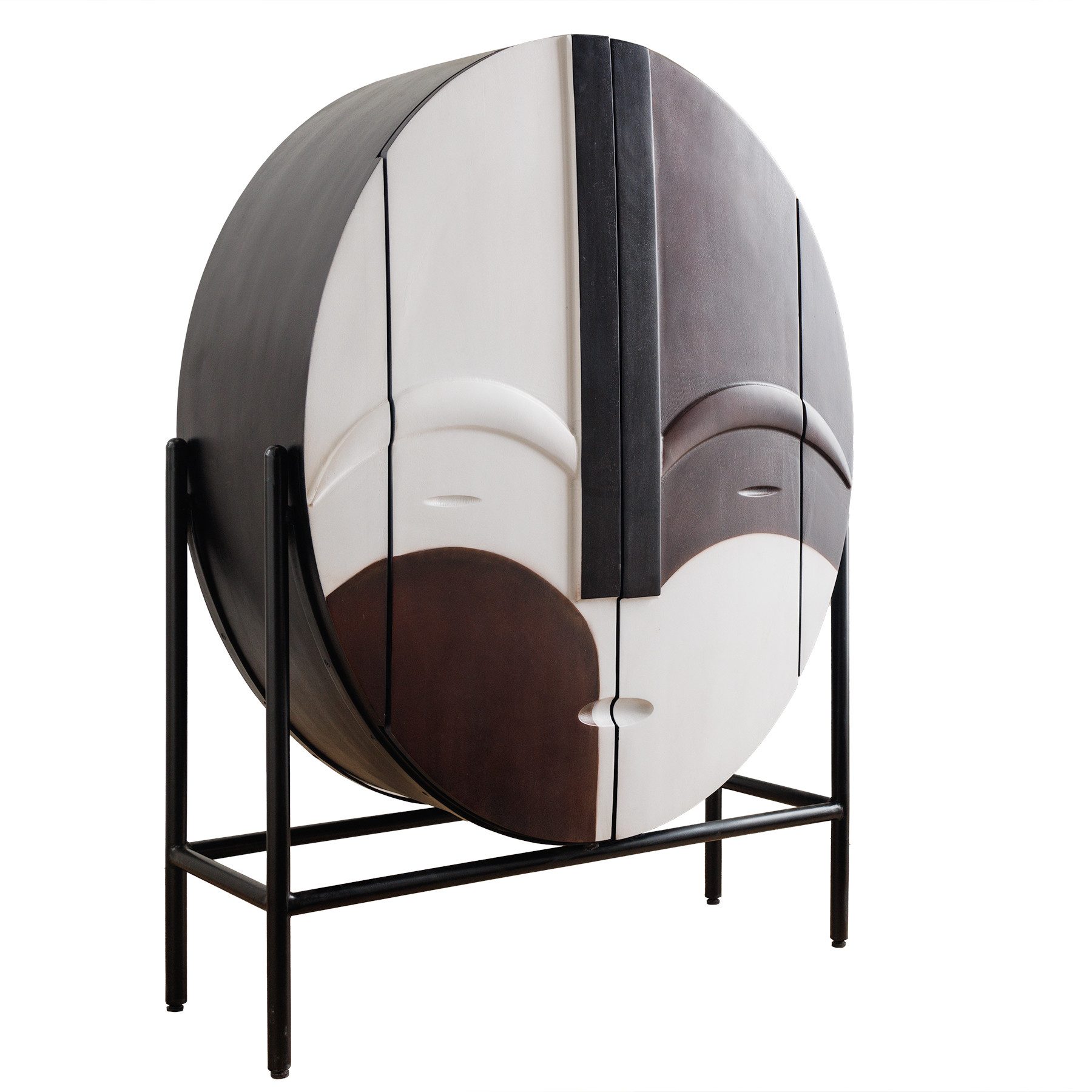 riess-ambiente Highboard VOODOO 120cm braun / weiß / schwarz (Einzelartikel günstig online kaufen