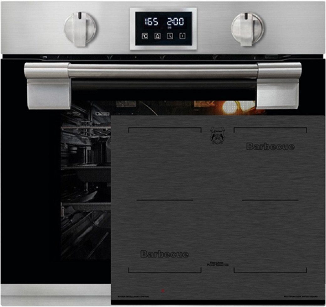 Backofen-Set Herd Set Autark Einbau Backofen, Bratautomatik,massives Metall, 79L mit Induktions-Kochfeld, Autark Herd Power Booster 60 cm Barbecue EH 6337+KCT 6700 FI