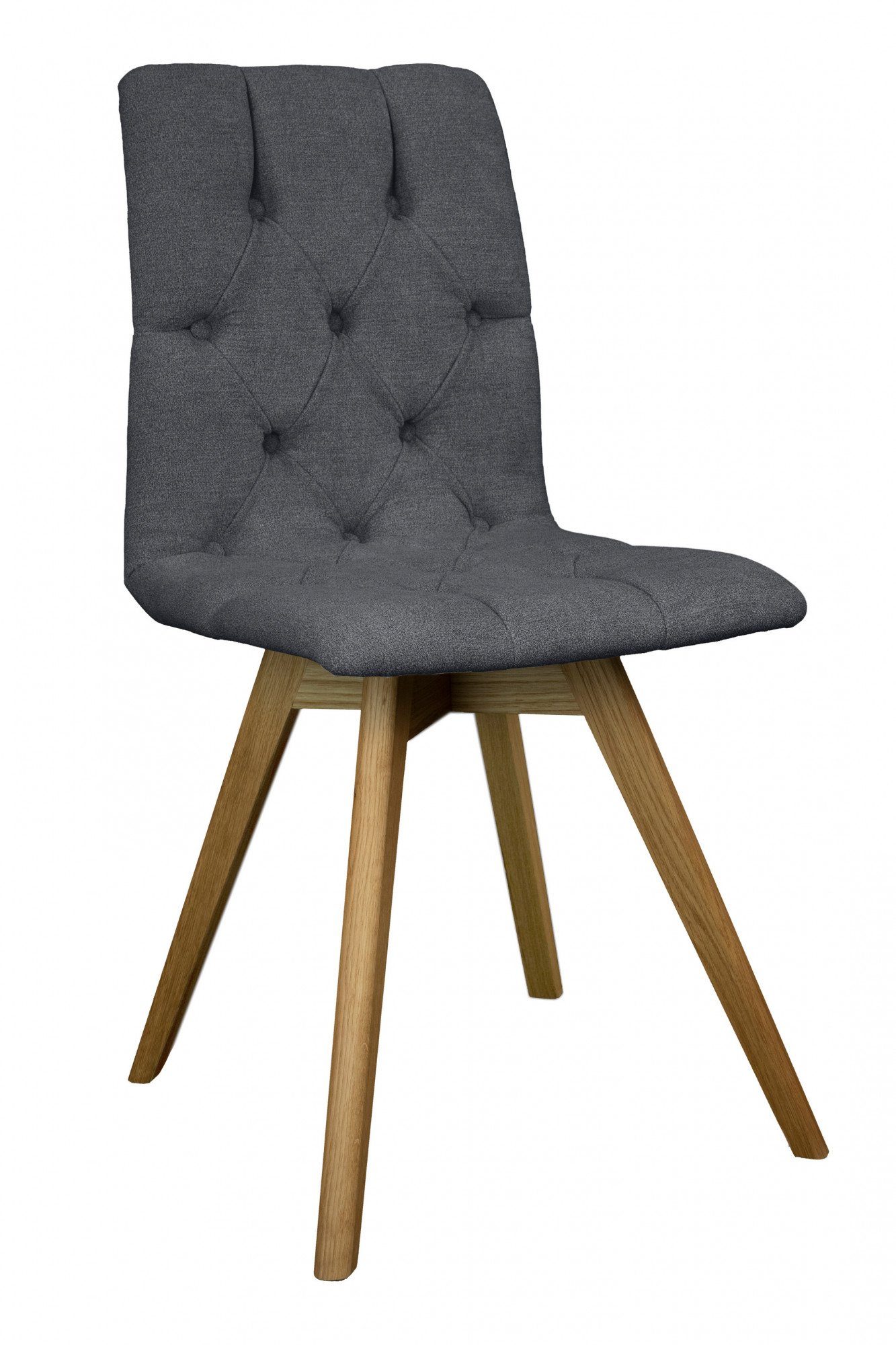 OTTO home Esszimmerstuhl Rania (Set, 2 St), Massivholzgestell, mit Knopfheftung