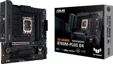 Asus TUF GAMING B760M-PLUS D4 Mainboard, Intel B760, mATX, DDR4 Speicher, PCIe 5.0, 2x M.2, Thunderbolt 4