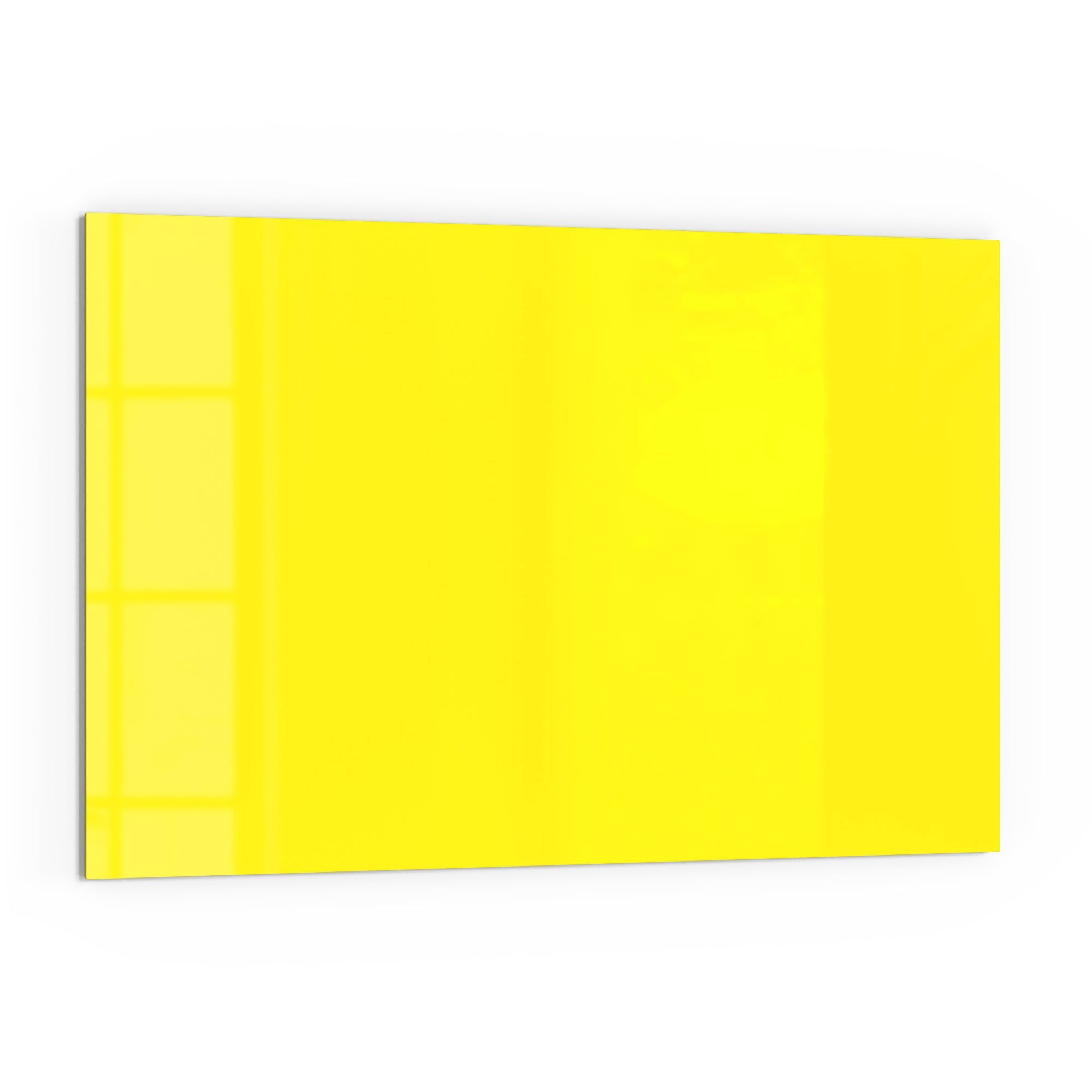 DEQORI Küchenrückwand 'Unifarben - Gelb', Glas Spritzschutz Badrückwand Herdblende