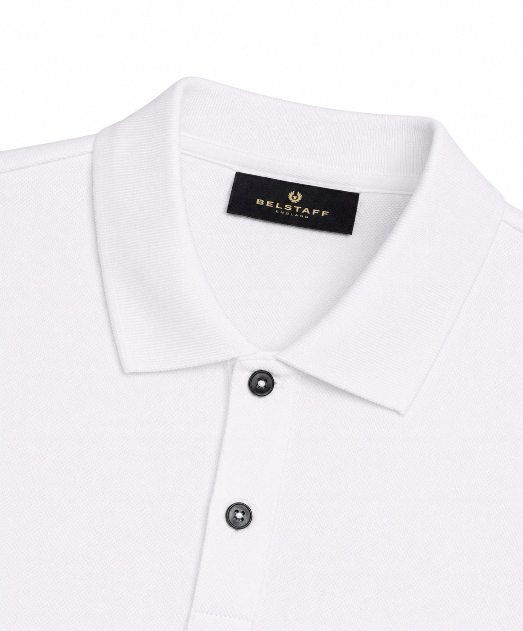 Belstaff Poloshirt Herren Retro Patch Regular Comfort Fit Baumwollpiqué Gestickter Phönix-Aufnäher, Rippkragen und bündchen – Bild 5 von 5