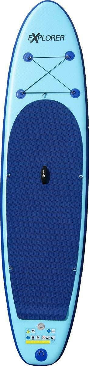 EXPLORER Inflatable SUP-Board EXPLORER 320, Pumpe und Transportrucksack) (mit hellblau/blau Paddel
