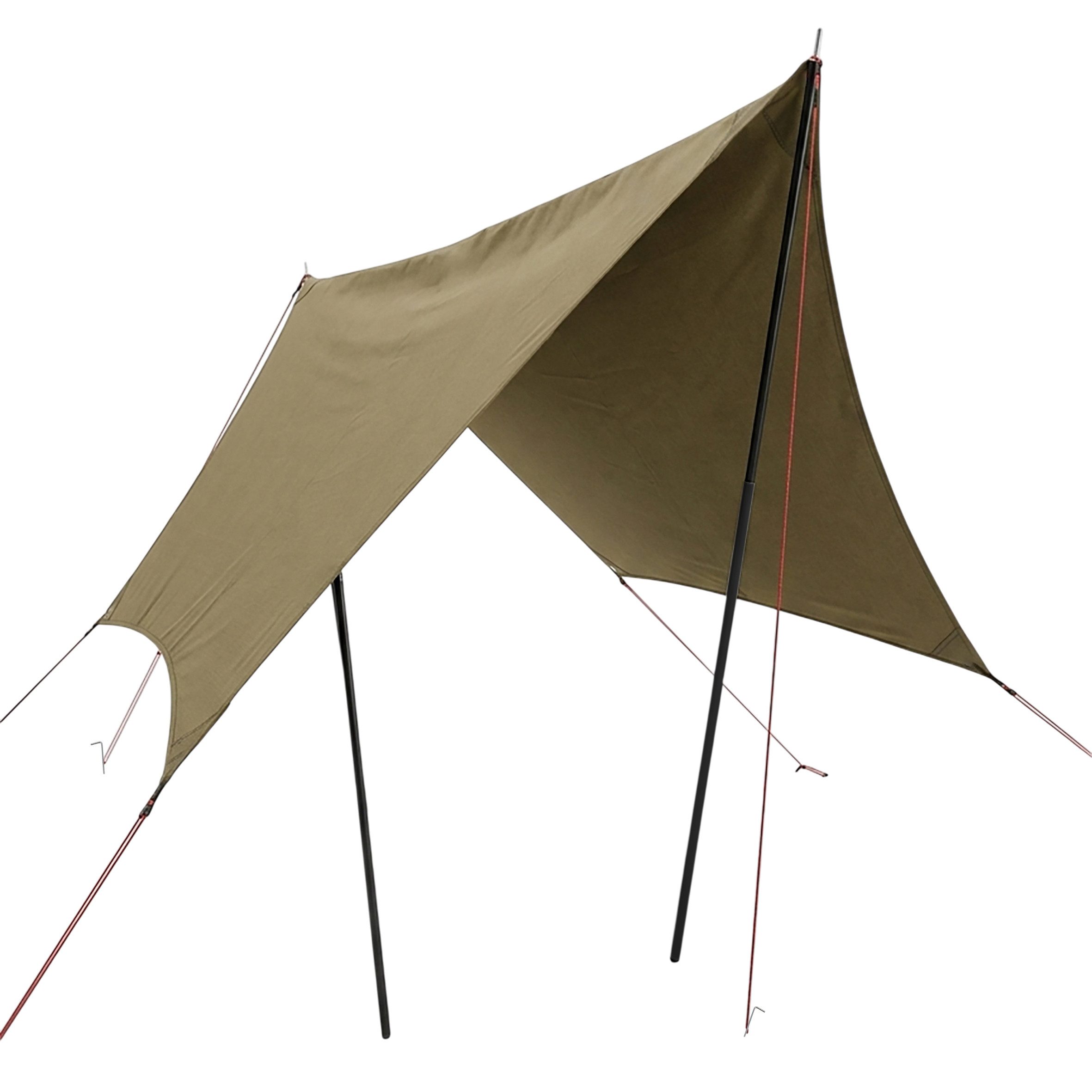 Spetebo Tarp-Zelt Camping Zeltplane ocker zum aufspannen, (300 x 300 x 220 cm, 1 tlg., 1x Biwakplane), Kleines Packmaß von ca. 65 cm x Ø 9 cm (L x D)
