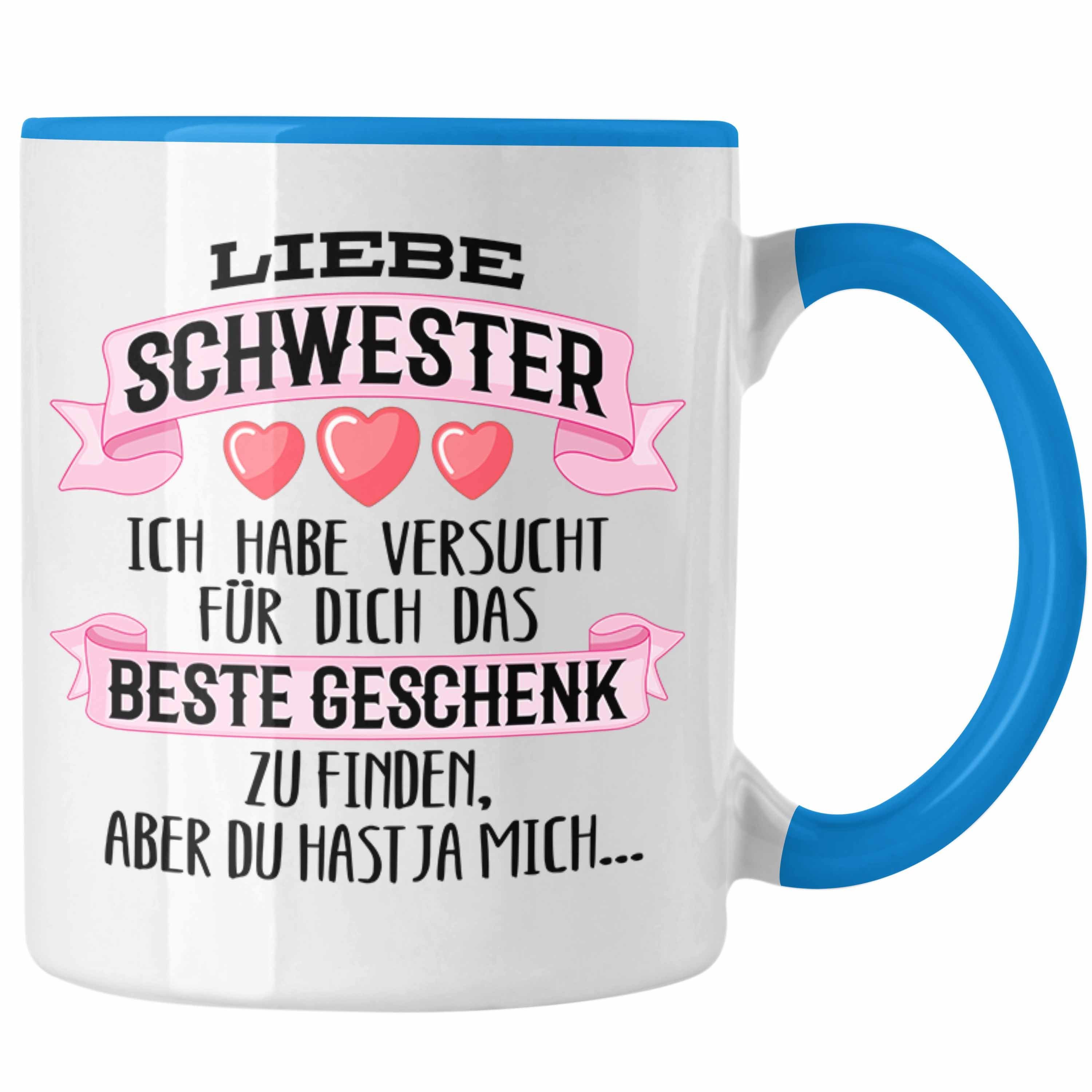 Trendation Tasse Trendation - Beste Schwester Geschenk Tasse Kaffeetasse Geburtstag Wei