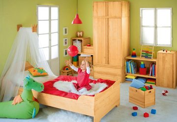 BioKinder - Das gesunde Kinderzimmer Regalwürfel Laura, Regalwürfel / Regalelement 80x40 cm mit Tür und Einlegeboden, Erle