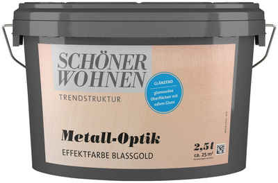 SCHÖNER WOHNEN-Kollektion Wandfarbe Metall-Optik Effektfarbe, 2,5 Liter, blassgold, glänzende Effektfarbe für metallischen Look
