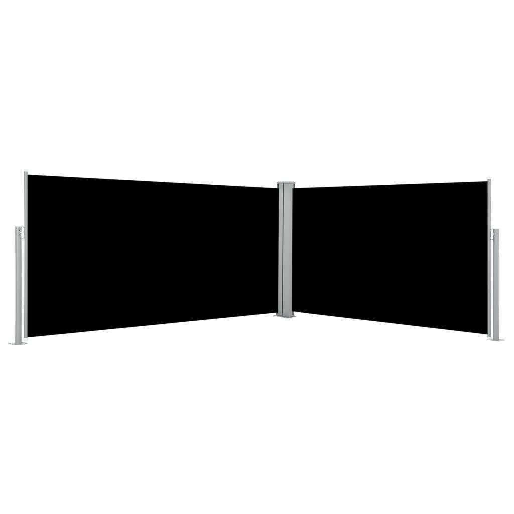 vidaXL Seitenmarkise 160 x 600 cm Seitenmarkise Ausziehbar Schwarz 160x600 cm