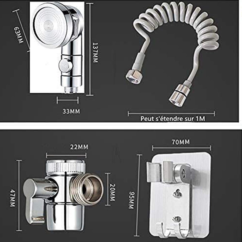 m mit Waschbeckendusche Haiaveng Handbrause für Teleskopschlauch, Edelstahl 1.5 Waschbecken,