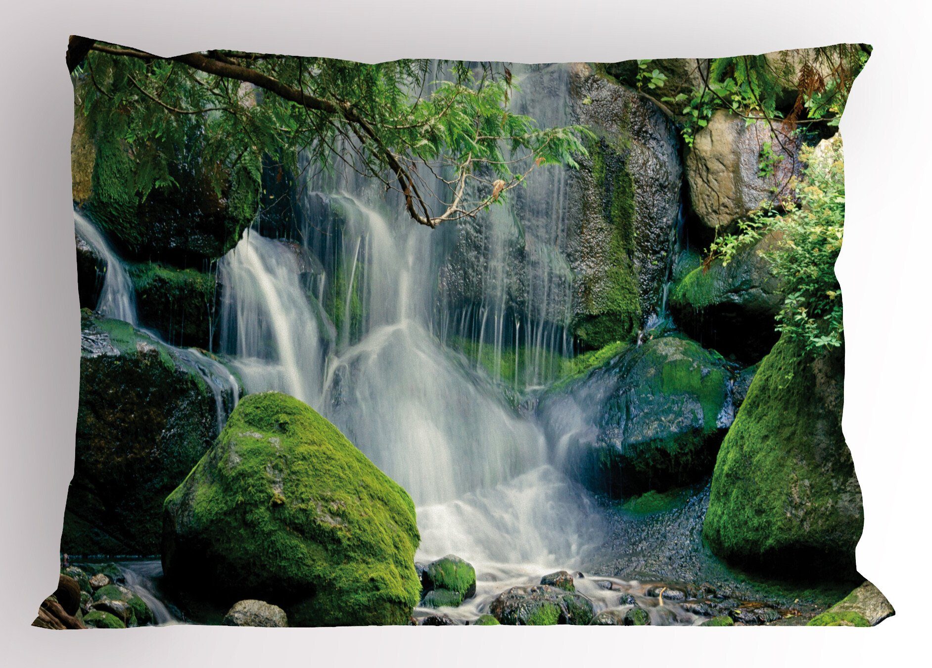 Dekorativer Wasserfall Gedruckter Stück), Rock Kissenbezüge Queen fließt Nature (1 Abakuhaus Scene Kopfkissenbezug, Size