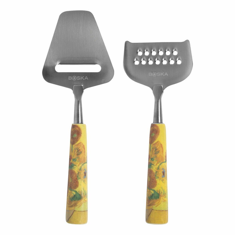 HOLLAND Van Käsereibe Sonnenblumen, BOSKA - 2-tlg. Käse-Set Gogh Mini