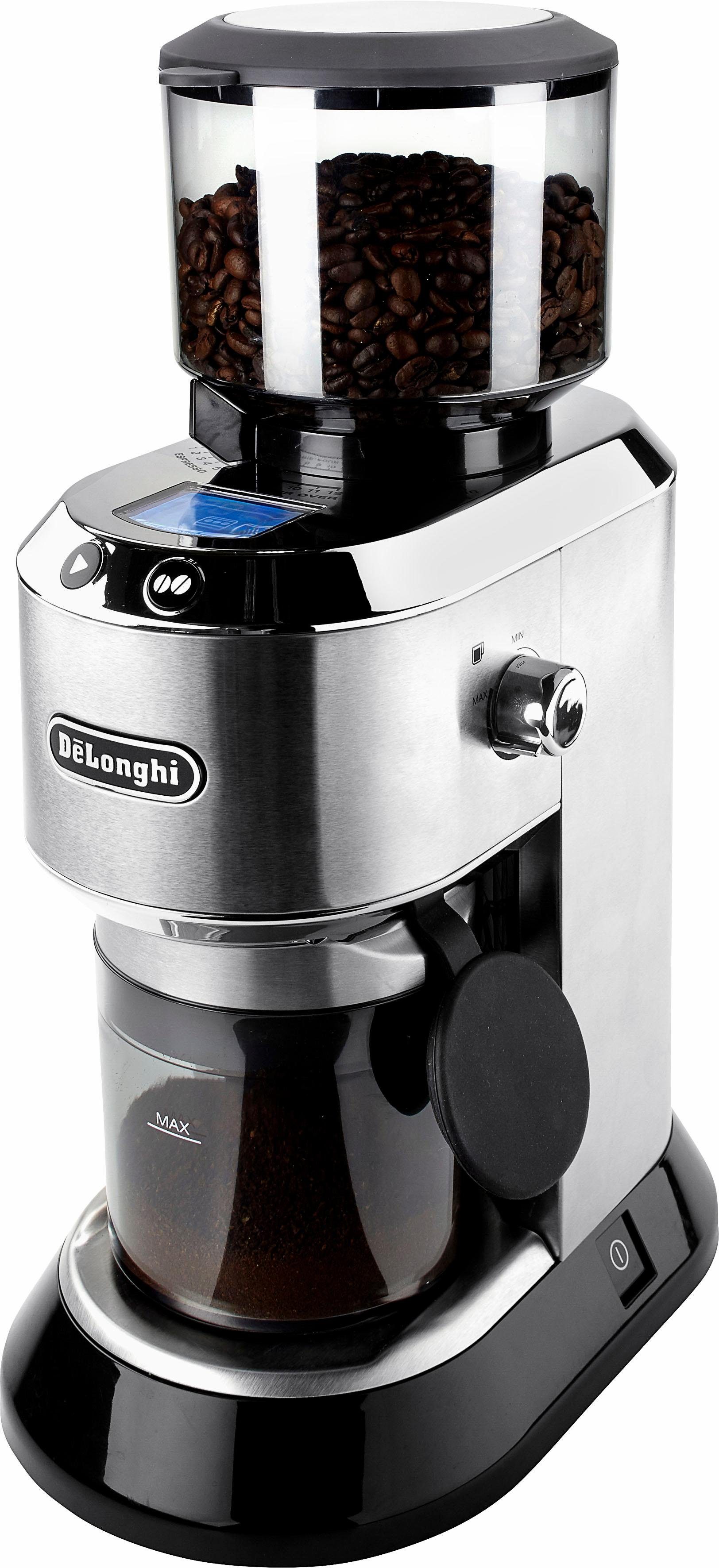 De'Longhi Kaffeemühle Dedica KG521.M, 150 W, Kegelmahlwerk, 350 g Bohnenbehälter, inkl. Siebträgeradapter