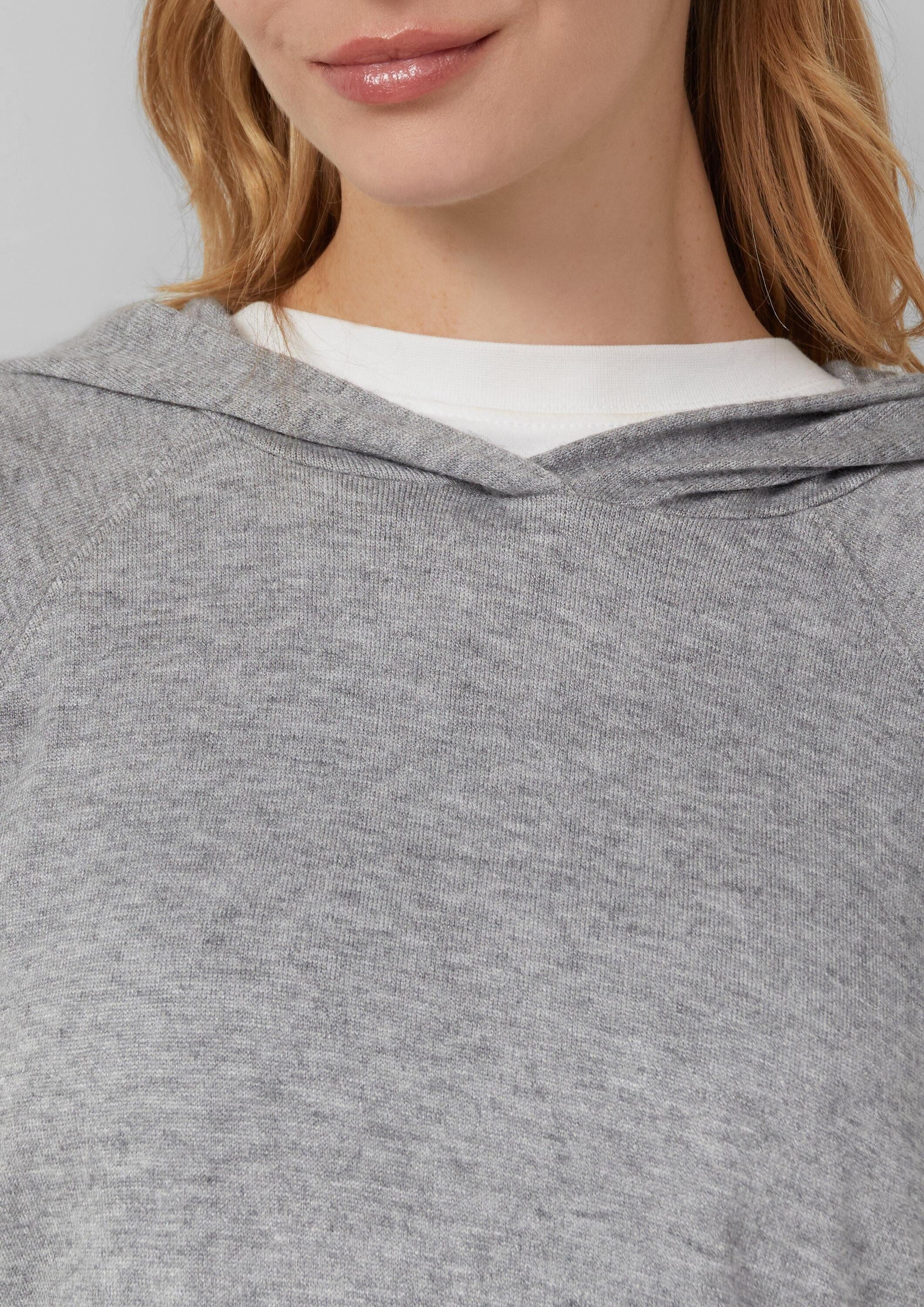 s.Oliver Longpullover T-Shirt Meliertes Longsleeve aus Stretchjersey mit Kapuze