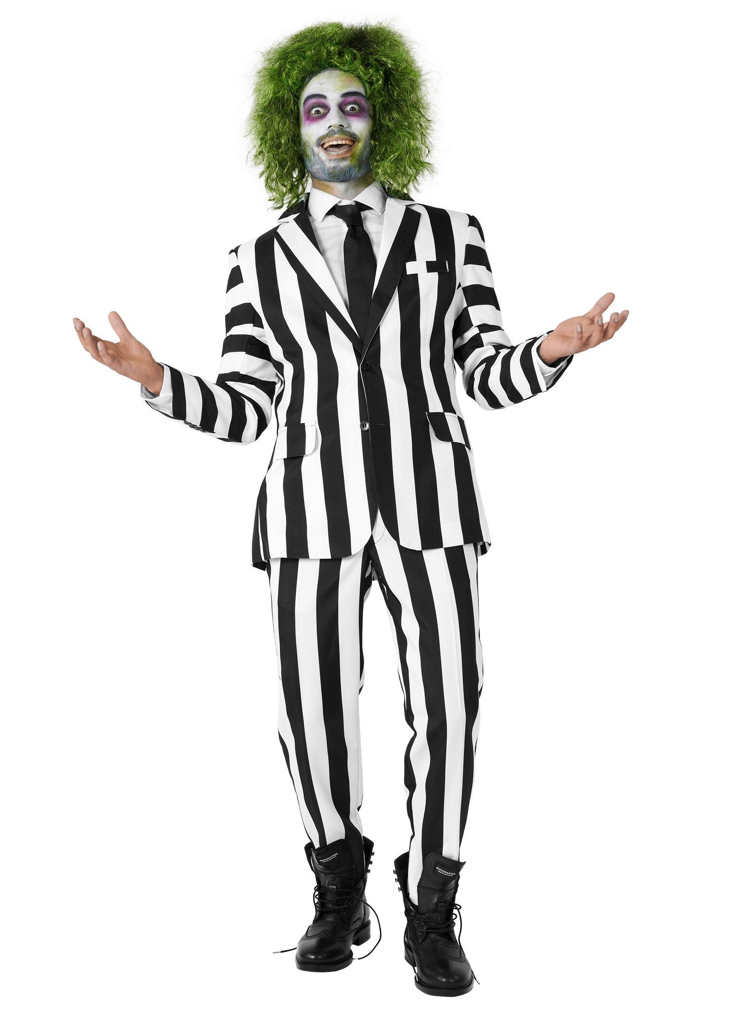 SuitMeister Partyanzug Beetlejuice Anzug - Halloween Kostüm Herren, Flotter Zwirn für schräge Geister