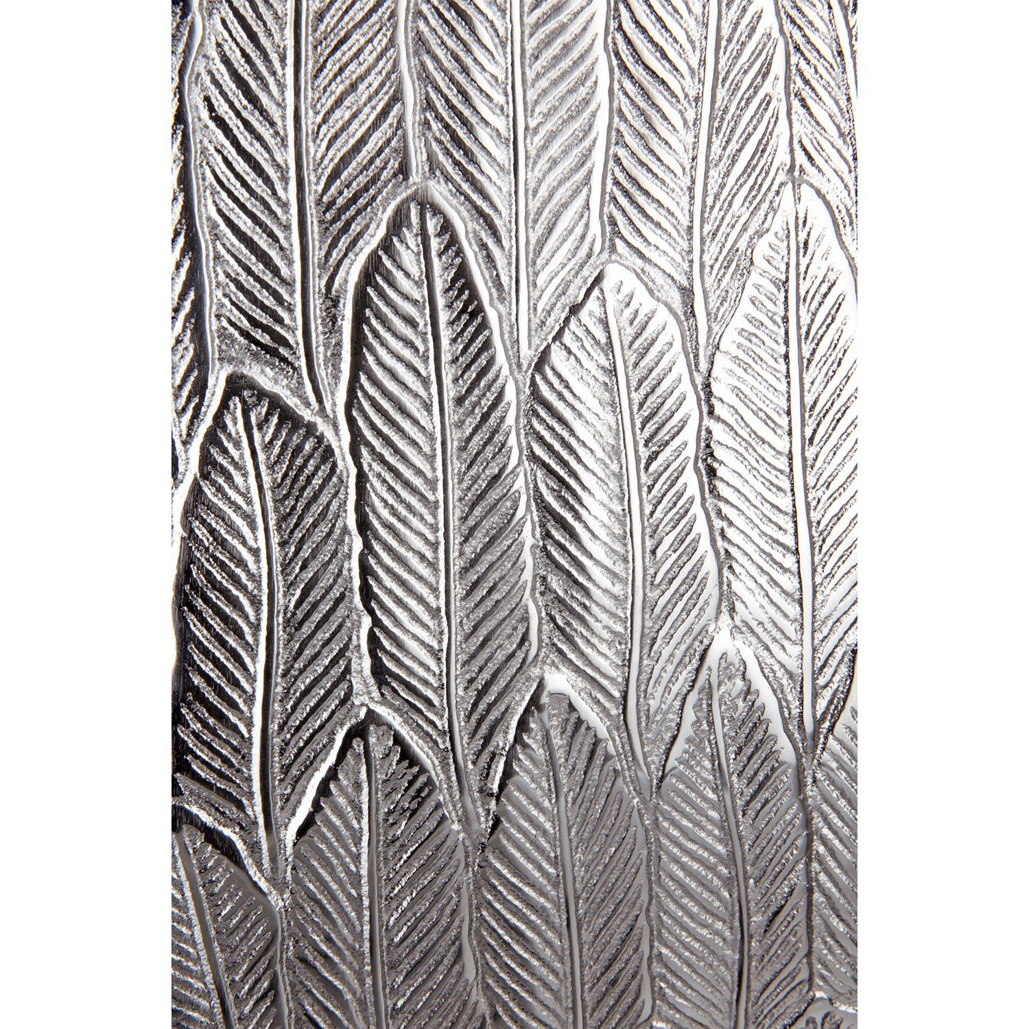 GILDE Dekovase FEDER Vase - silber - Aluminium - H. 26,5cm x T. 6cm x B. 16cm - Deko (1 Stück), Flache konische Vase - Blumenvase für Tischdeko und Vasen Deko