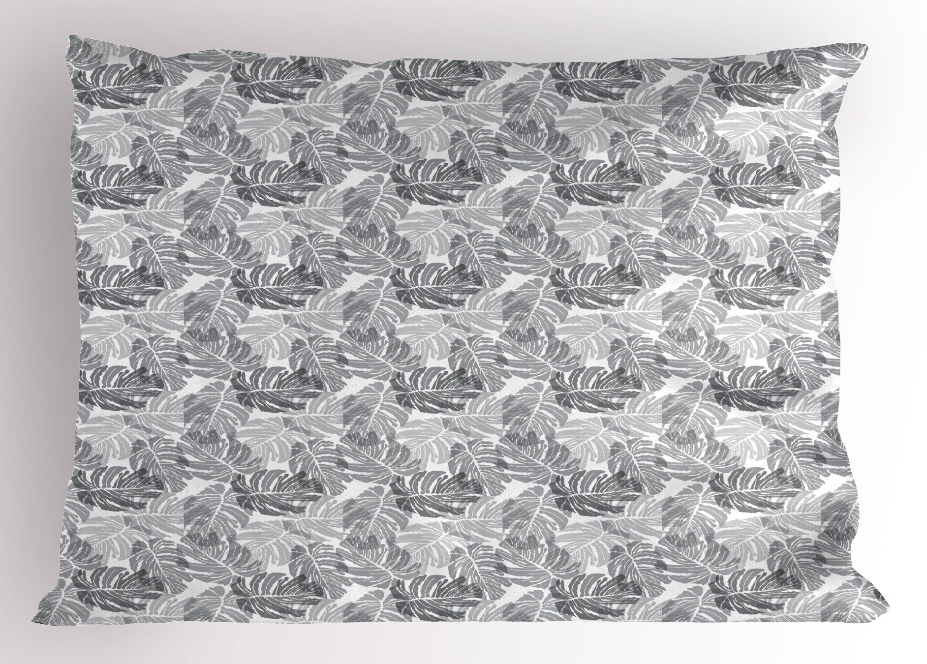 Size Abakuhaus Gedruckter Kissenbezug, Stück), Blätter Tropisch Standard Dekorativer Exotische (1 Kissenbezüge Silhouetten King