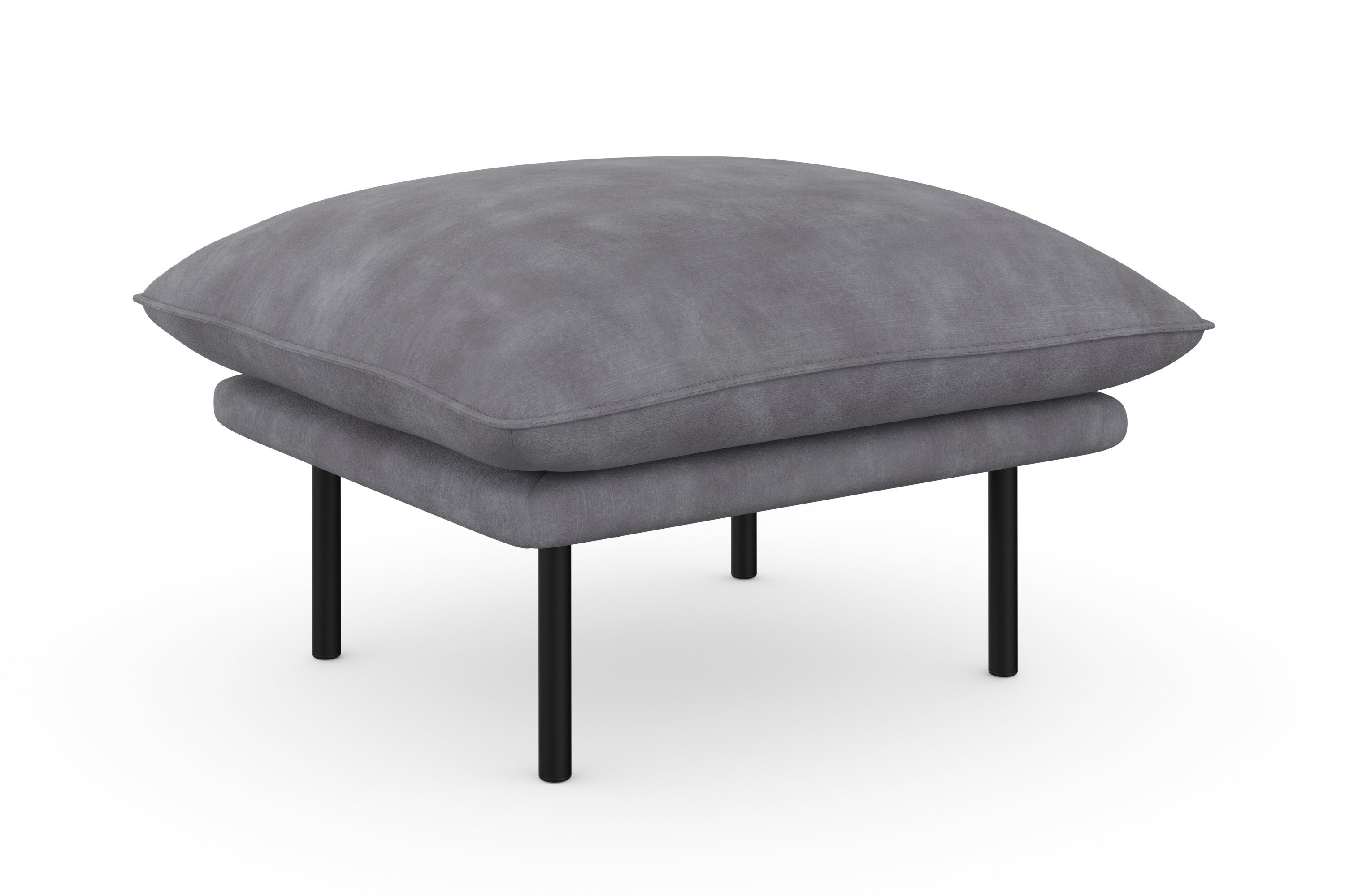 OTTO home Polsterhocker Stine, Besonderes Design durch Kissenoptik und Keder