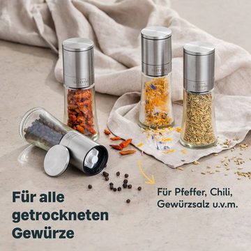 SILBERTHAL Salz-/Pfeffermühle Gewürzmühlen 2er-Set mit verstellbarem Mahlwerk Manuell