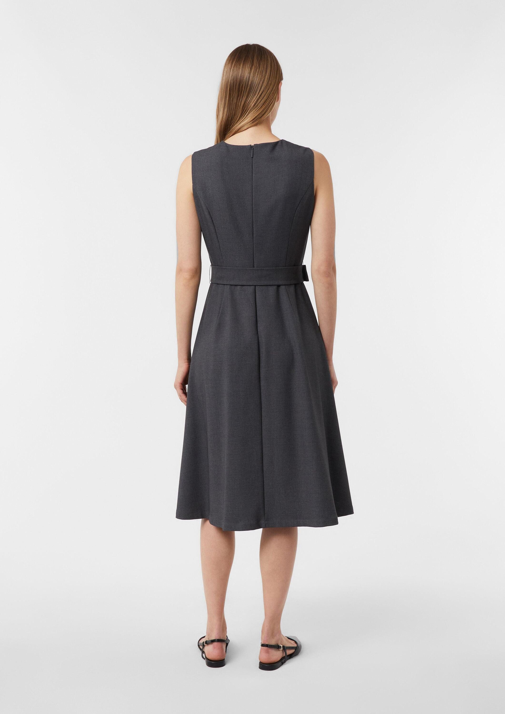 comma Midikleid Kleid Ärmelloses Businesskleid mit Gürtel