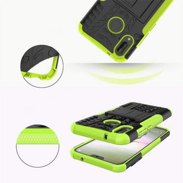 CoolGadget Handyhülle Grün als 2in1 Schutz Cover Set für das Huawei P20 Lite 5,84 Zoll, 2x 9H Glas Display Schutz Folie + 1x TPU Case Hülle für P20 Lite