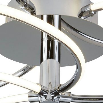 Licht-Erlebnisse Deckenleuchte JACKSON, LED, Warmweiß, LED Chrom Weiß Edelstahl 3000 K 2661 lm Modern Wohnzimmer